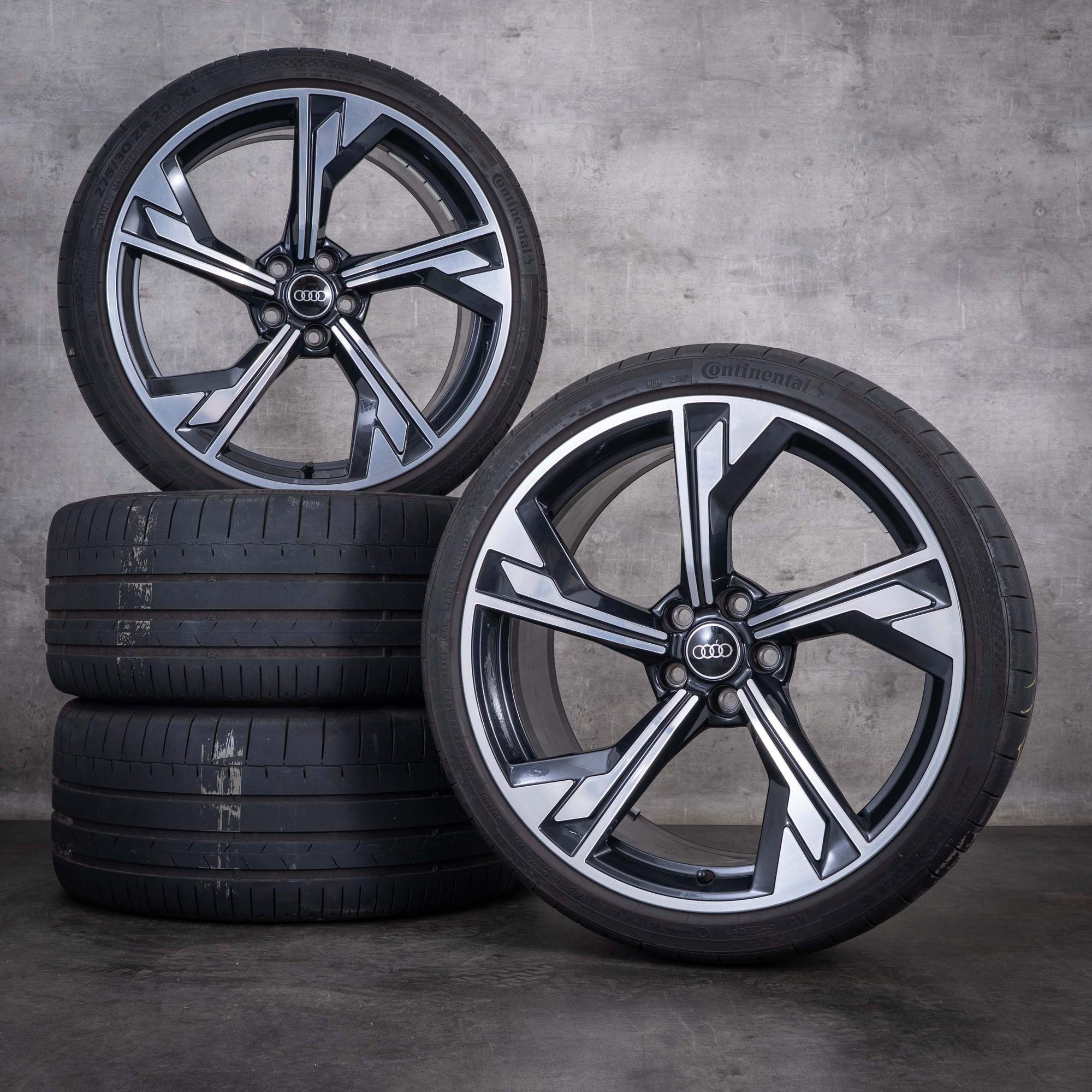 OEM Audi RS4 RS5 20inch B9 8W F5 summer wheels Flag 8W0601025DT granite diamond cut