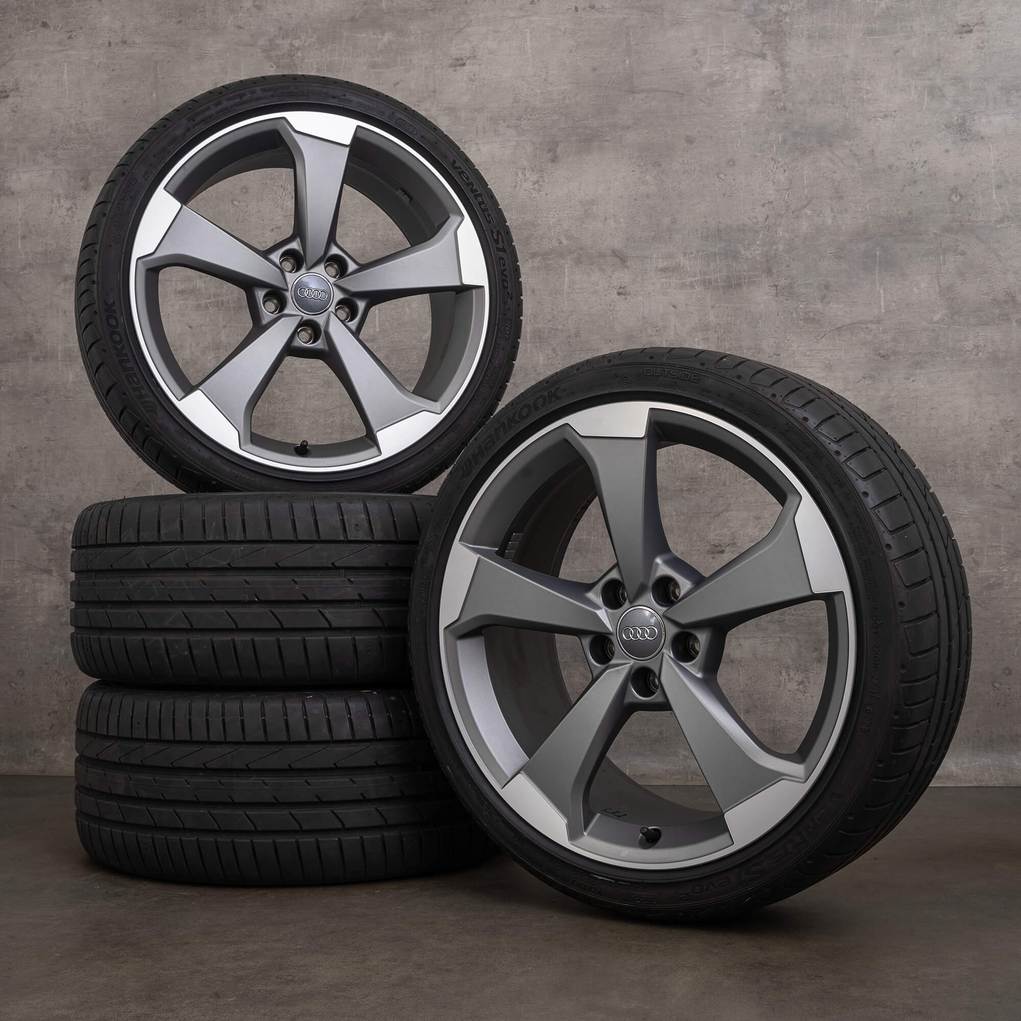 OEM Audi A4 S4 rims 19 inch B9 8W summer tires Rotor 8W0601025CG wheels