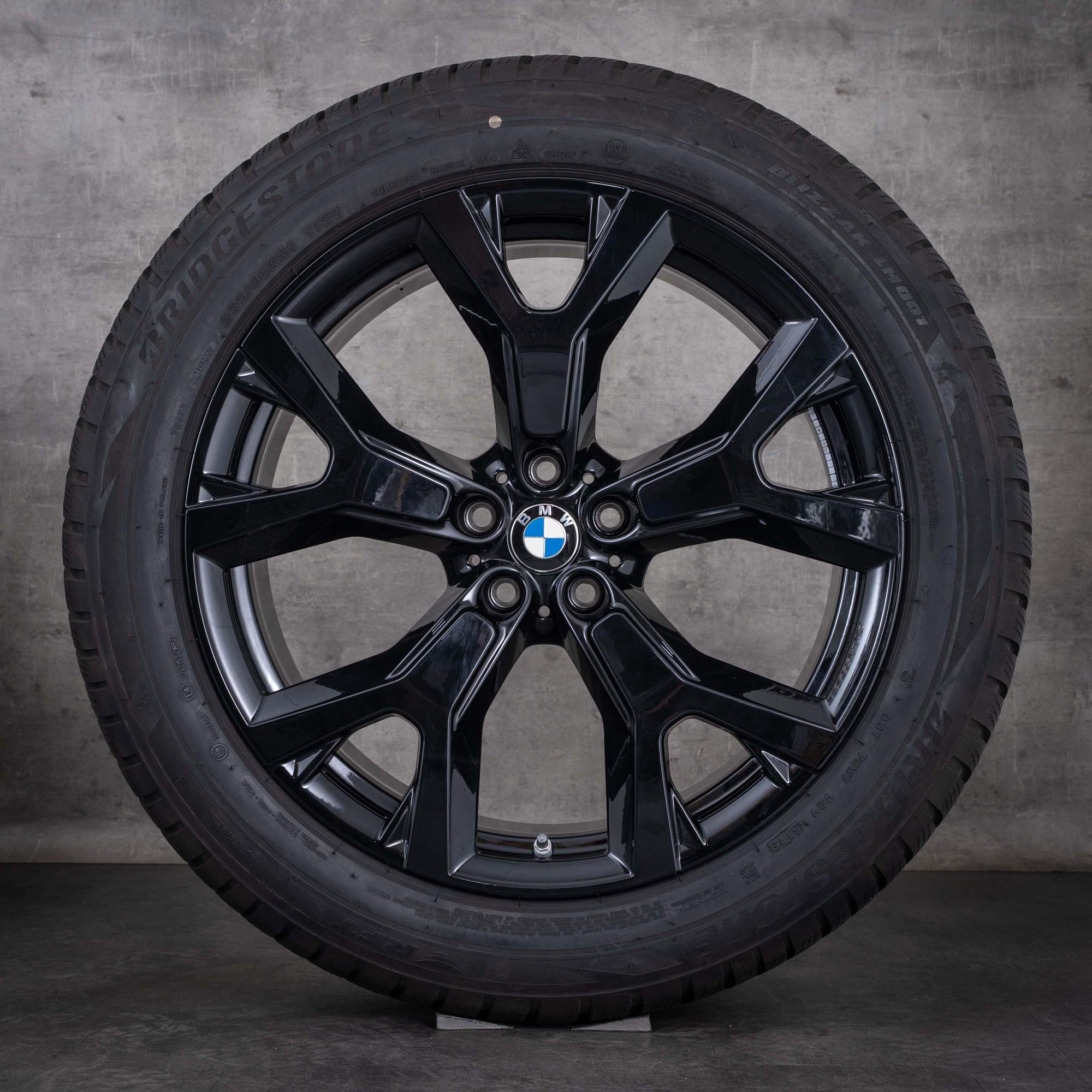 Alkuperäiset BMW X7 -talvirenkaat, 21 tuumaa, G07-vanteet, malli 752, 6885461, kiiltävä musta