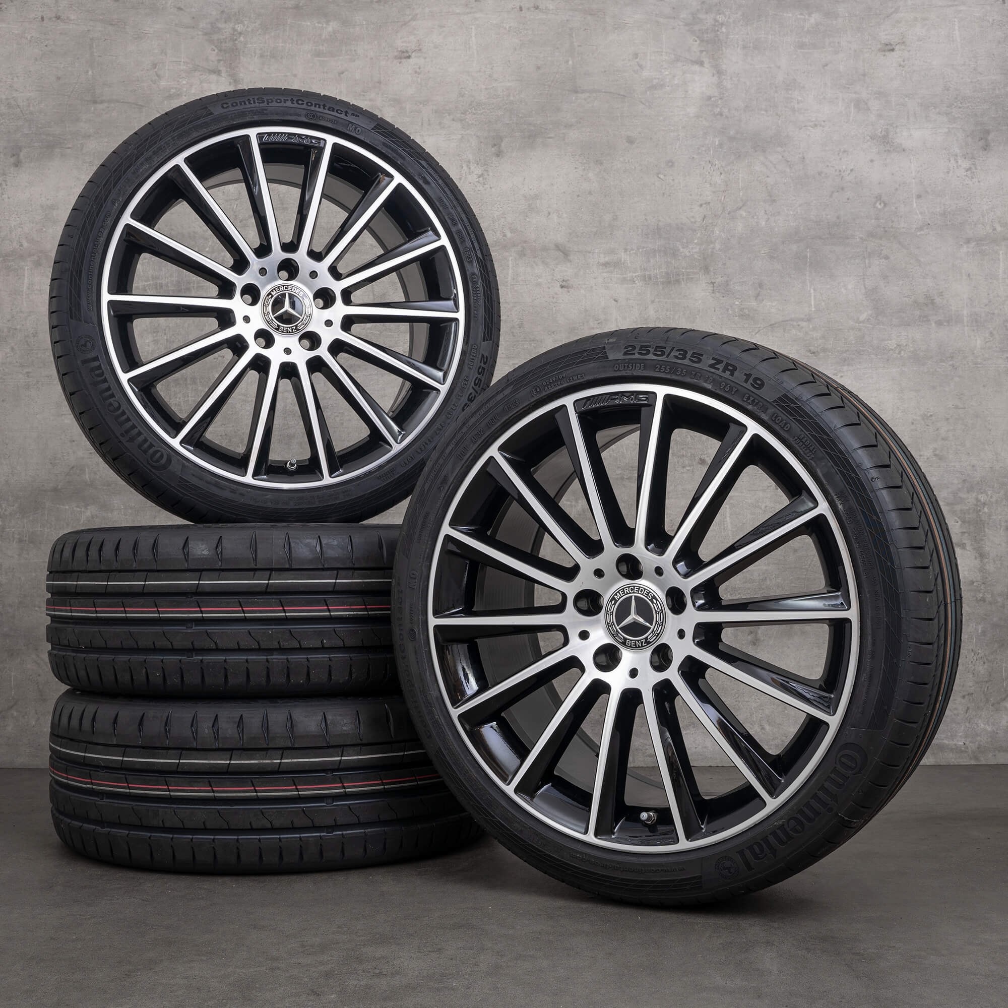 Original Mercedes Benz E-Klasse AMG Felgen 20 Zoll W213 S213 C238 A238 Sommerräder A2134012200 A2134012300 schwarz glanzgedreht