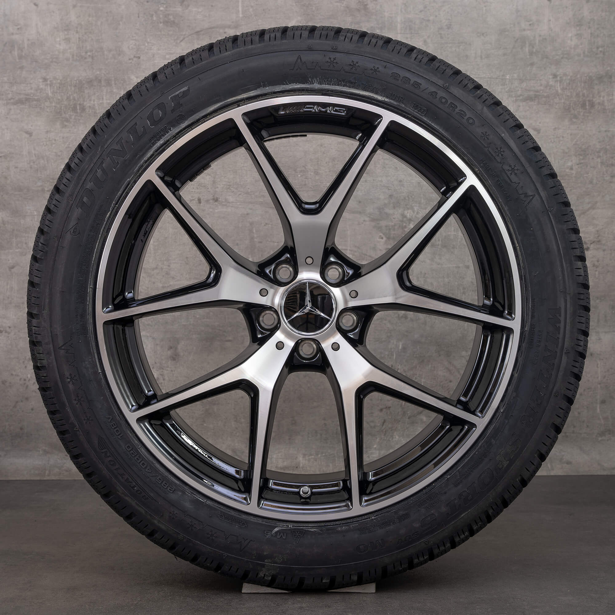 Originale Mercedes Benz GLC & 43 AMG vinterdæk med fælge 20 tommer X253 C253 A2534015500 A2534015600 sort blank drejet