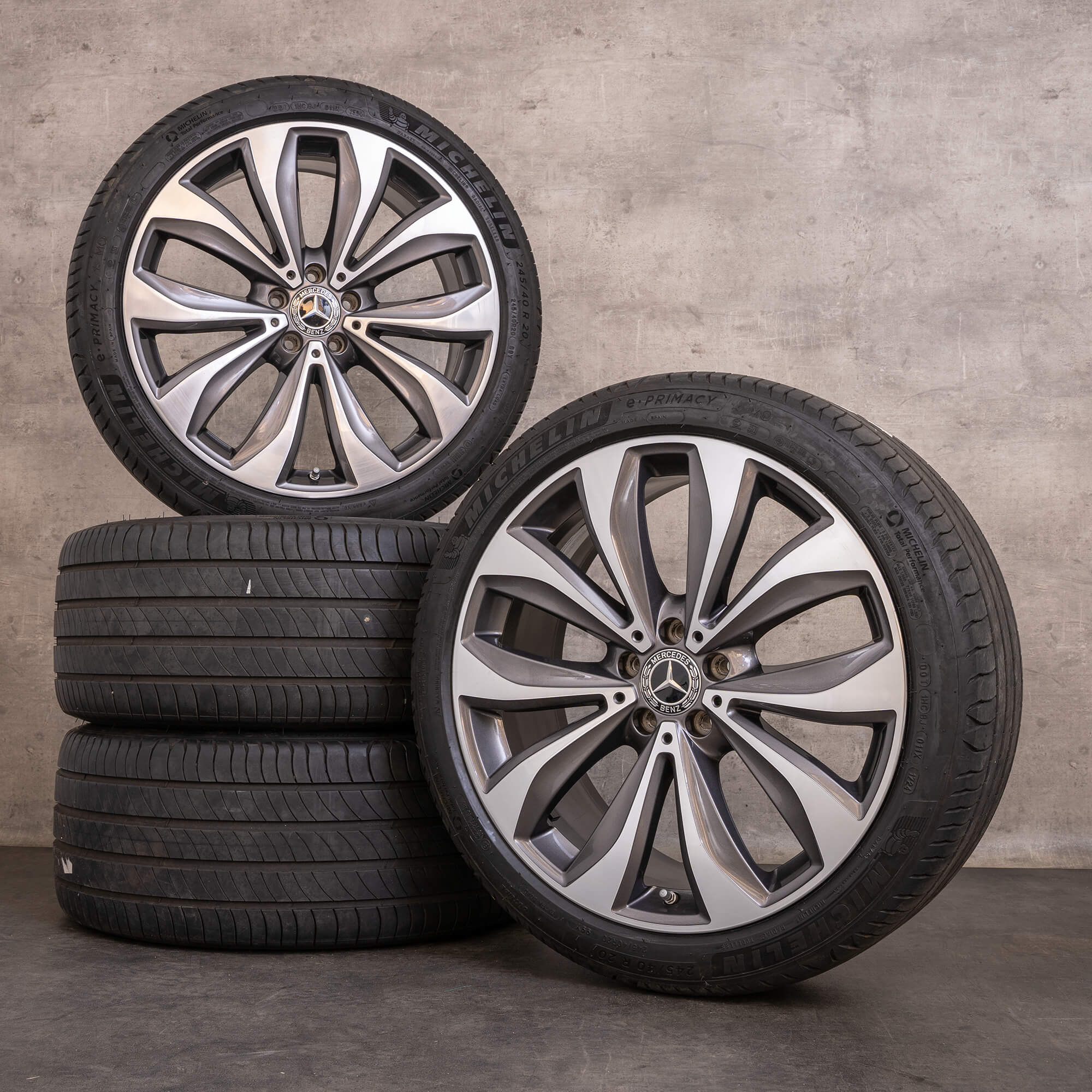 Orijinal Mercedes Benz E-Serisi jantlar 20 inç X213 All Terrain yaz jant lastik A2534012300 A2134014500 himalaya gri parlak tornalı