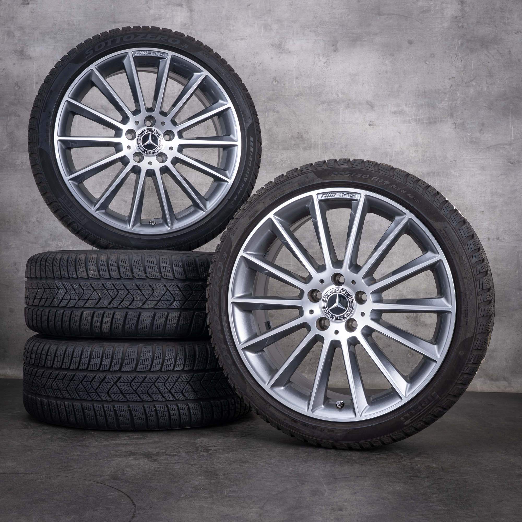 Jante originale Mercedes-Benz Clasa A Clasa B și CLA pentru anvelope de iarnă 19 inci W177 V177 W247 C118 X118 A1774011600 culoare „Himalaya Grey” jante diamantate