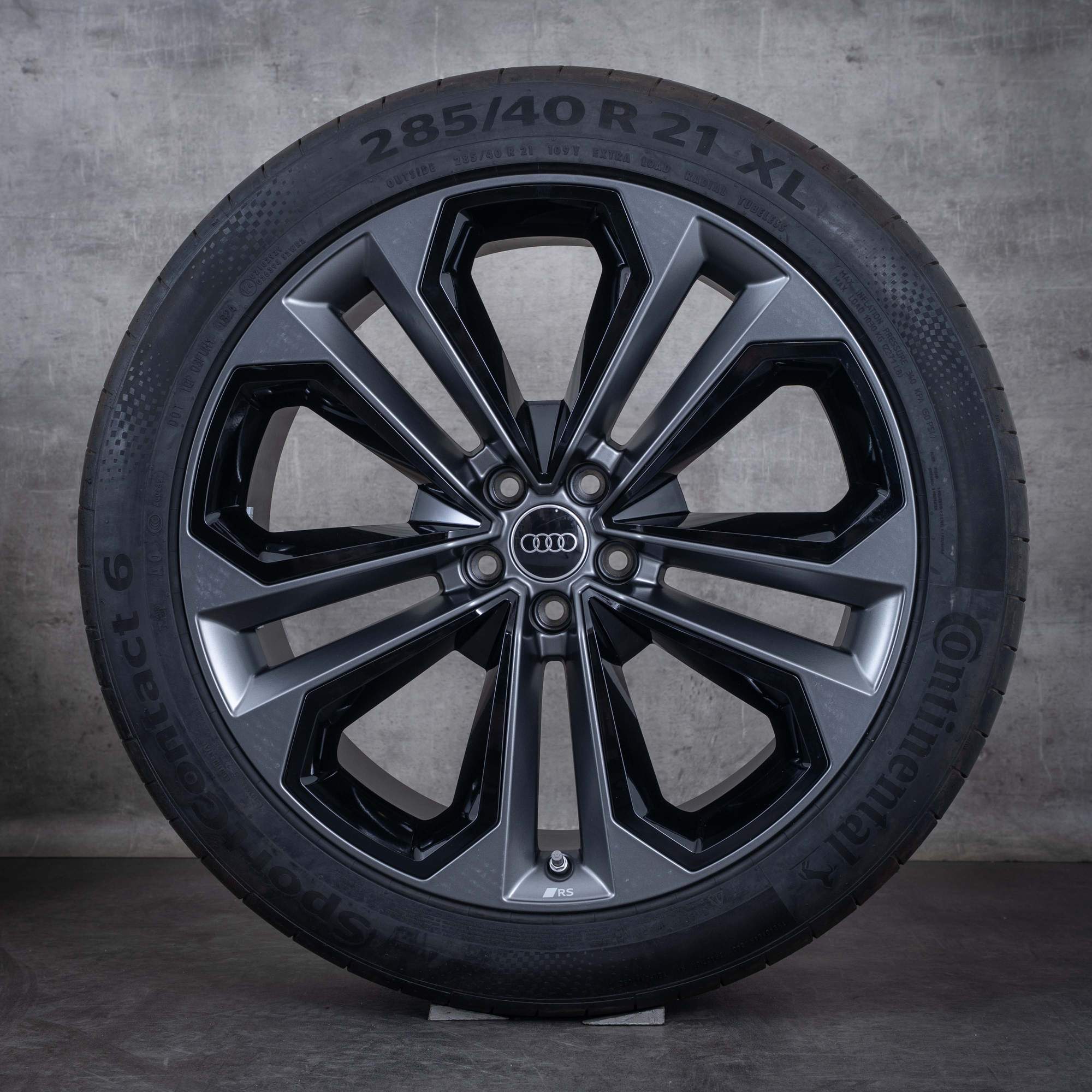 Original Audi Q7 SQ7 Felgen 21 Zoll 4M Sommerräder 4M0601025DD titan matt schwarz glanz