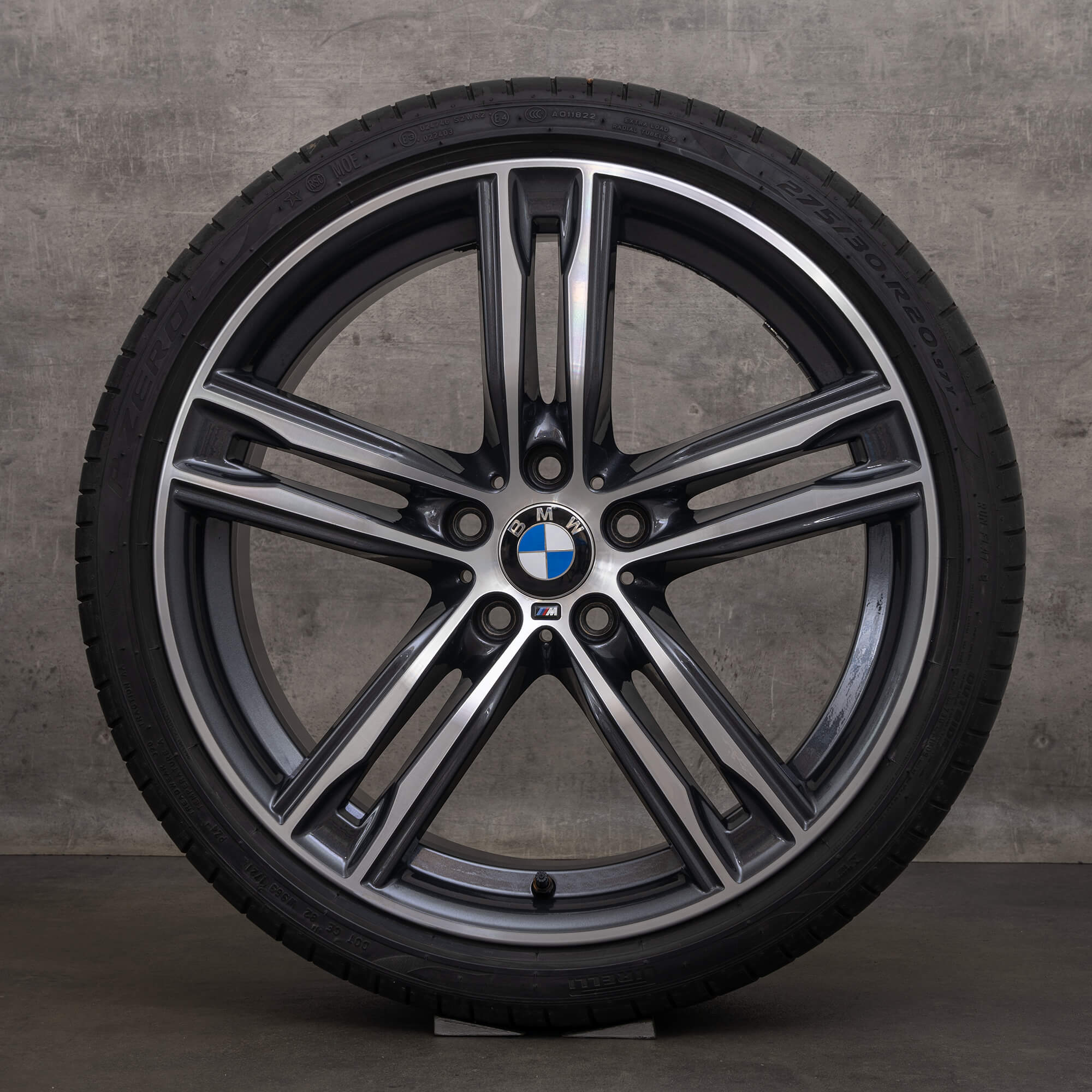 Original BMW 5er 6er Felgen 20 Zoll F10 F11 F06 F12 F13 Sommerräder 7856707 7856709 703 M orbit grey