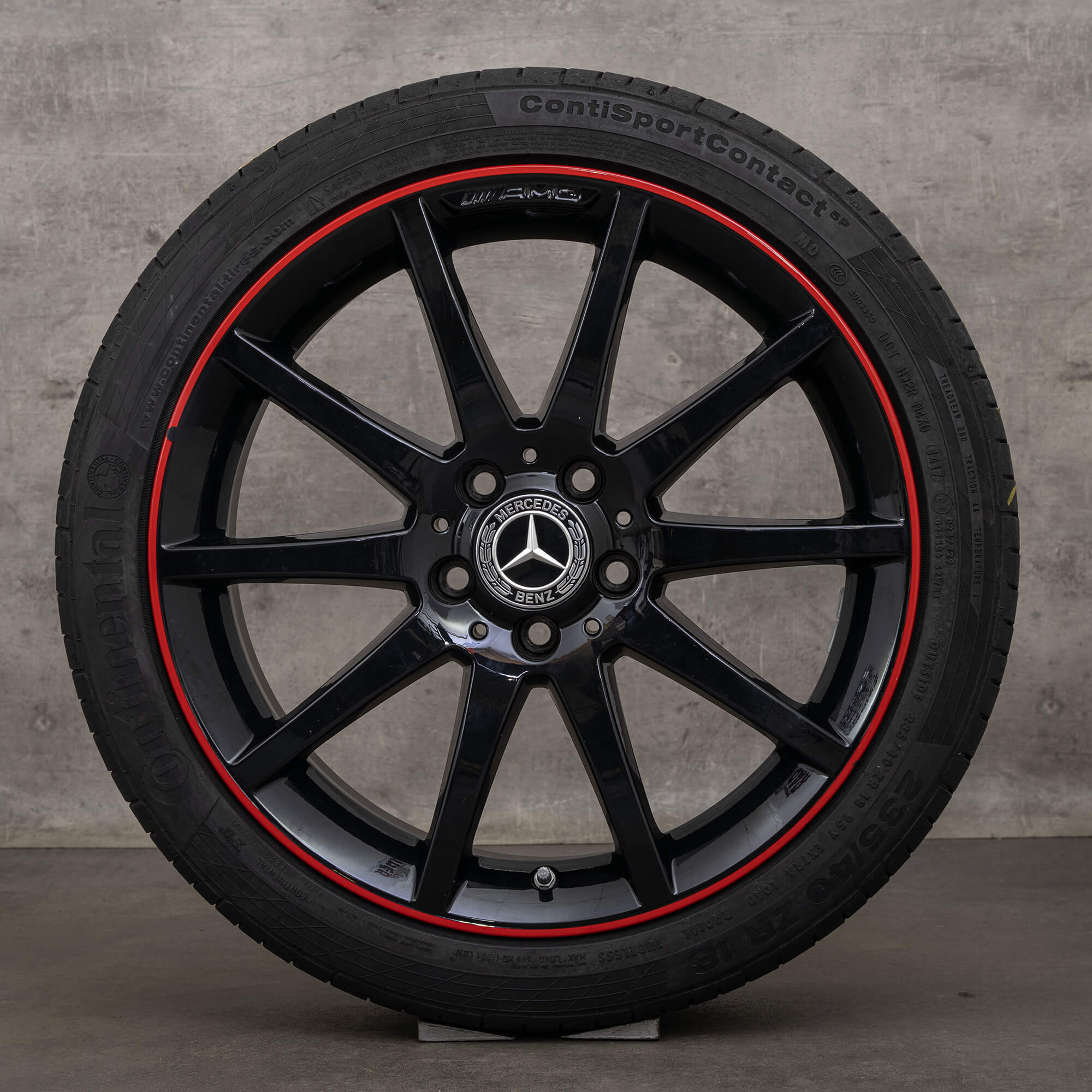 Jantes d'origine Mercedes Benz SLK 55 SLC 43 AMG 18 pouces R172 roues été A1724013002 A1724013102 bord noir rouge