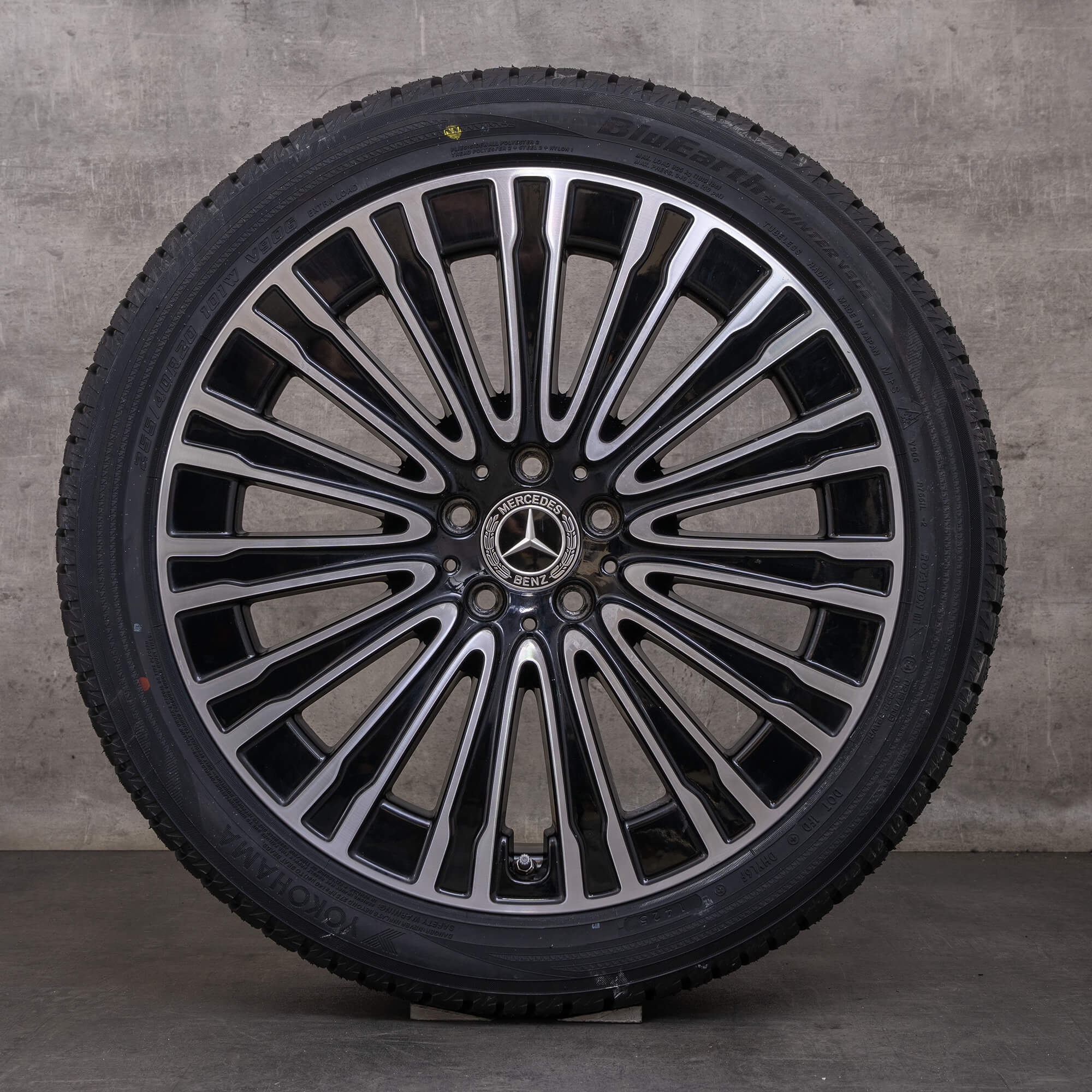 Oryginalne koła zimowe Mercedes Benz EQE 20 cali V295 Felgi A2954011900 czarne polerowane toczone