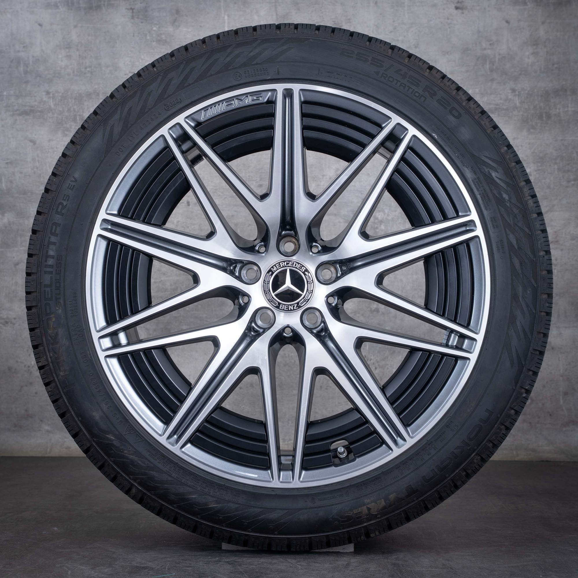 Alkuperäiset Mercedes Benz GLC 43 63S E AMG talvirenkaat 20 tuuman X254 Performance vanteet A2544016800 himalajanharmaa Kiillotettu