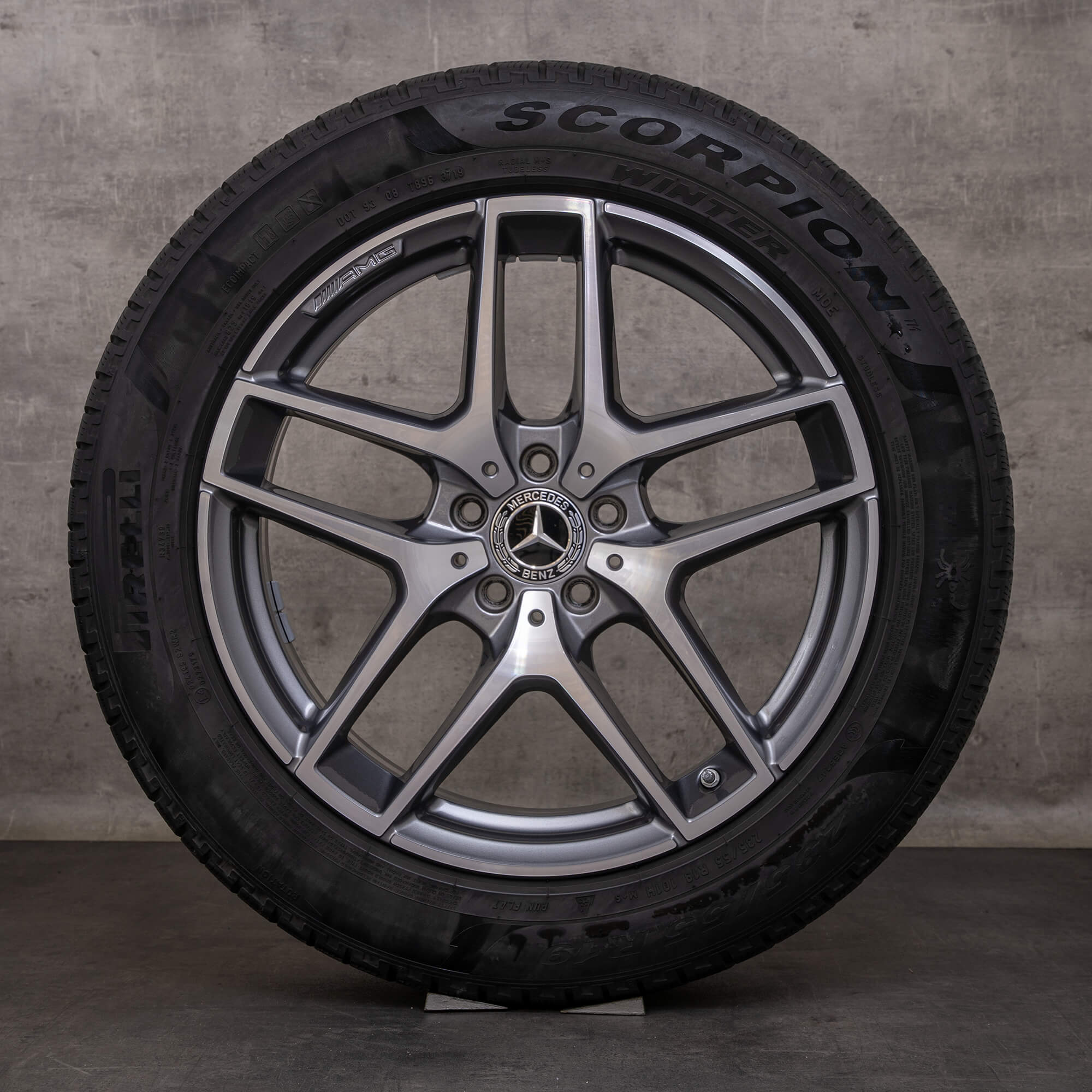 Alkuperäiset Mercedes Benz GLC & 43 AMG talvirenkaat 19 tuuman C253 X253 vanteet A2534011800 himalajanharmaa kiillotettu