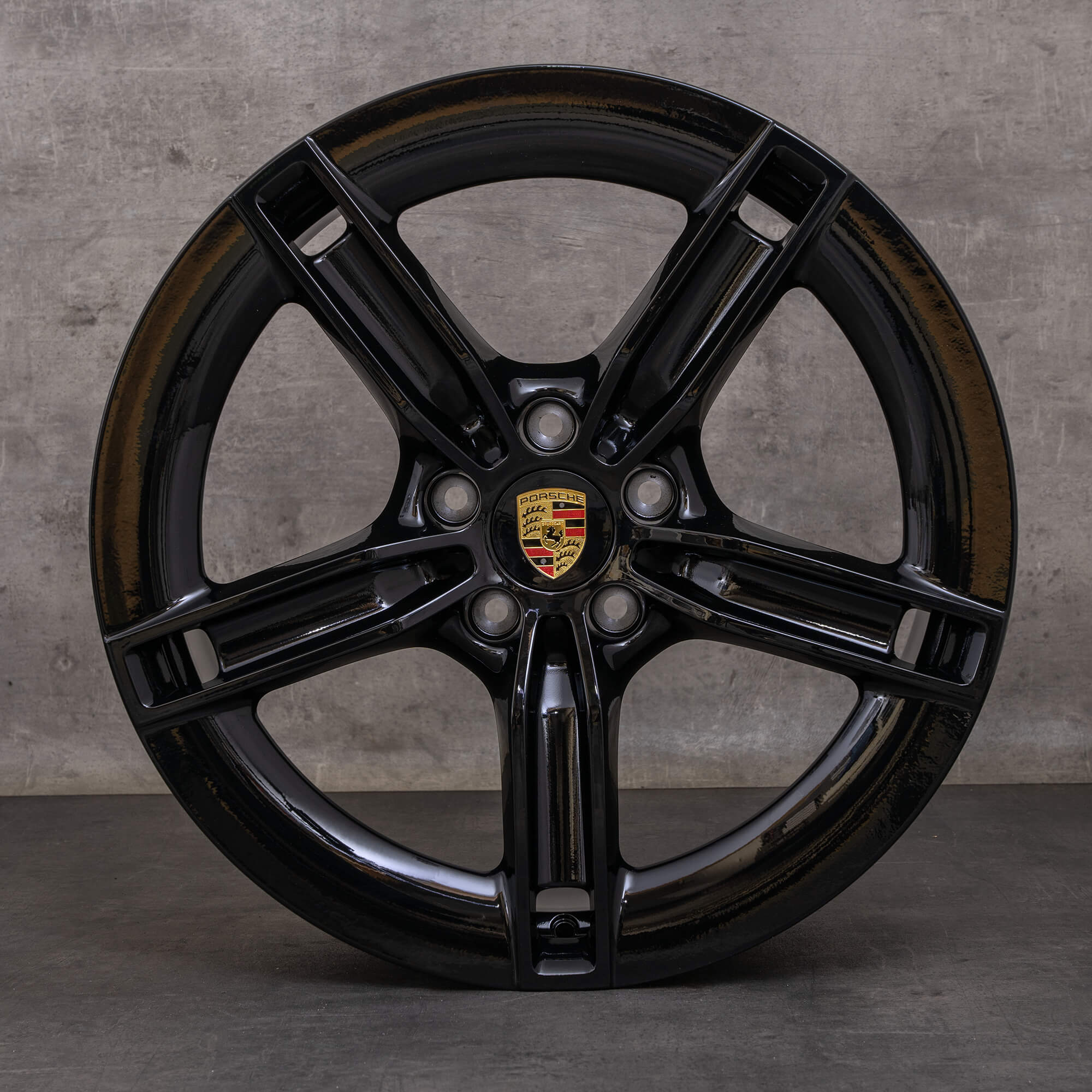 Oryginał Porsche Taycan 9J1 II koła zimowe 21 cali felgi 9J1601025BQ 9J1601025BR Mission E czarny połysk NOWOŚĆ
