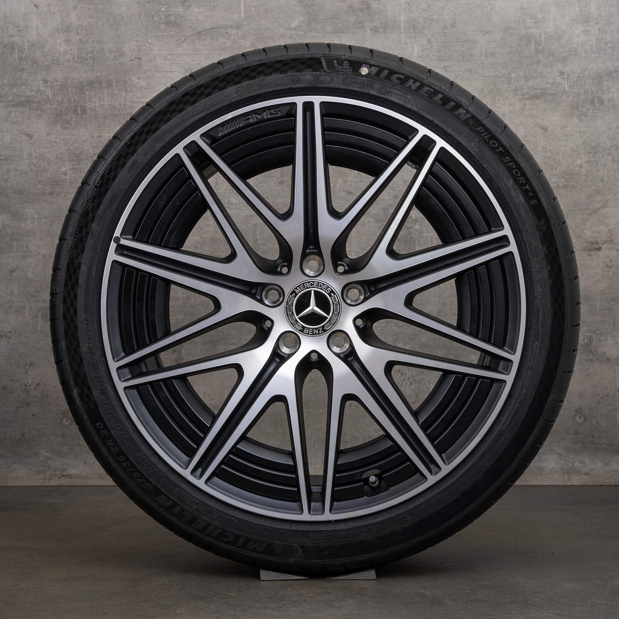 Originale Mercedes Benz C-Klasse C63 S E AMG hjul 20 tommer W206 S206 sommerhjul A2064013000 A2064012600 sort blank drejet NYT