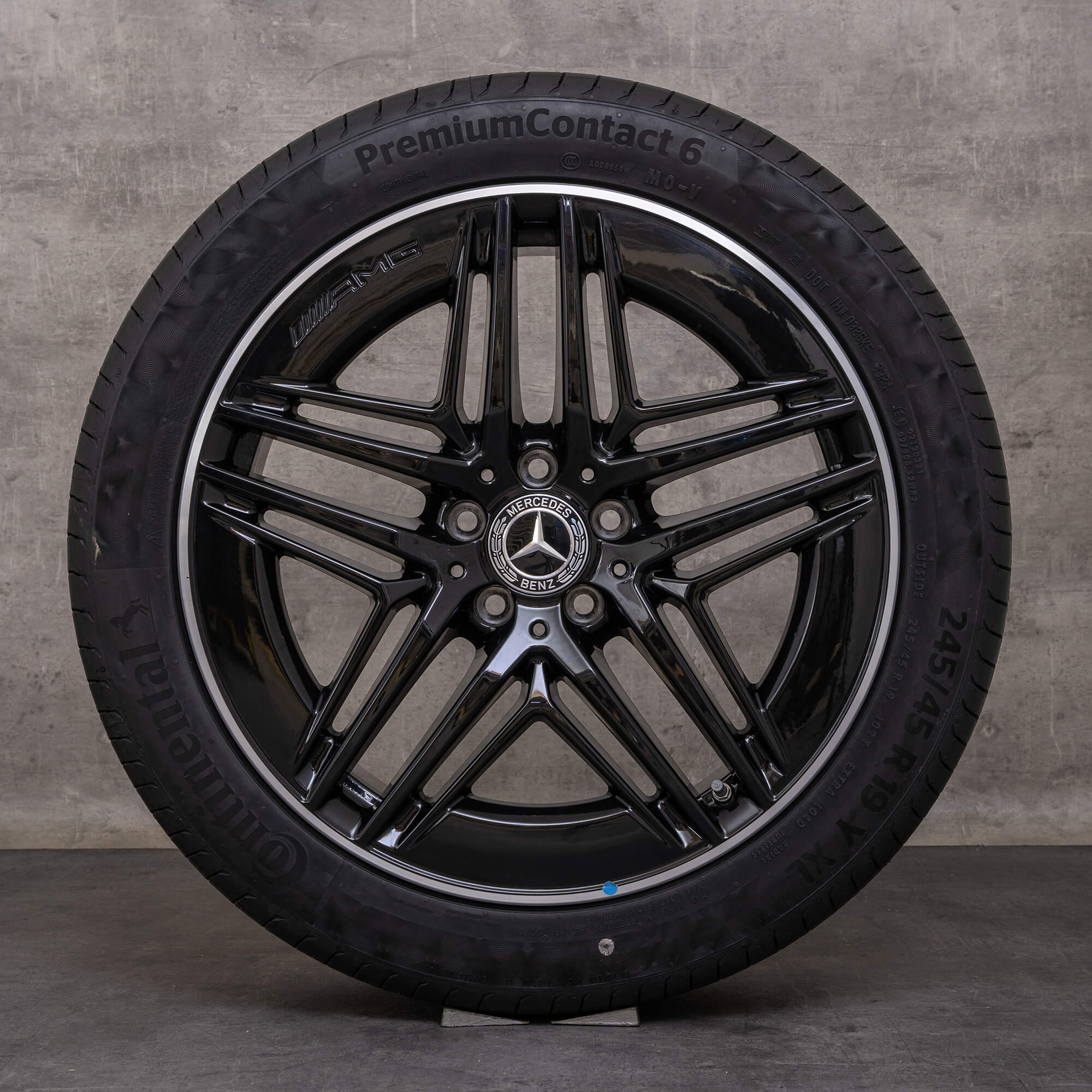 Llantas originales Mercedes Benz Clase V AMG 19 pulgadas W447 Vito Viano neumáticos de verano A4474018000 negro pulido