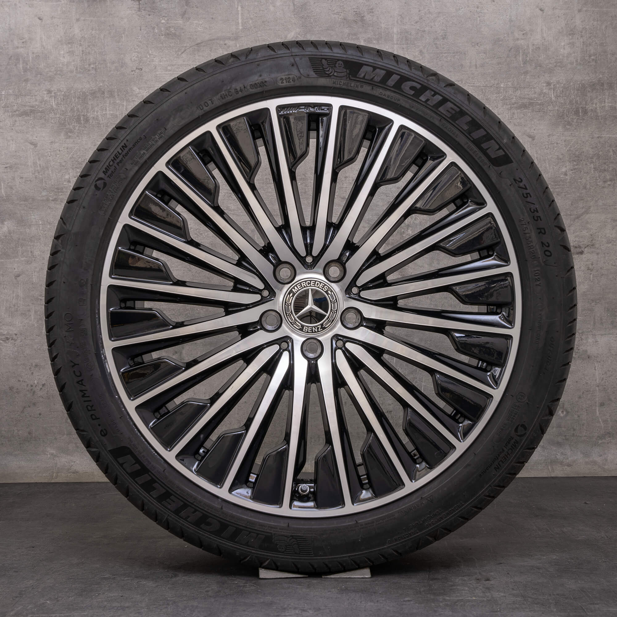 Originale Mercedes Benz E-Klasse AMG sommerhjul 20 tommer W214 S214 fælge A2144010500 A2144010600 sort blank drejet