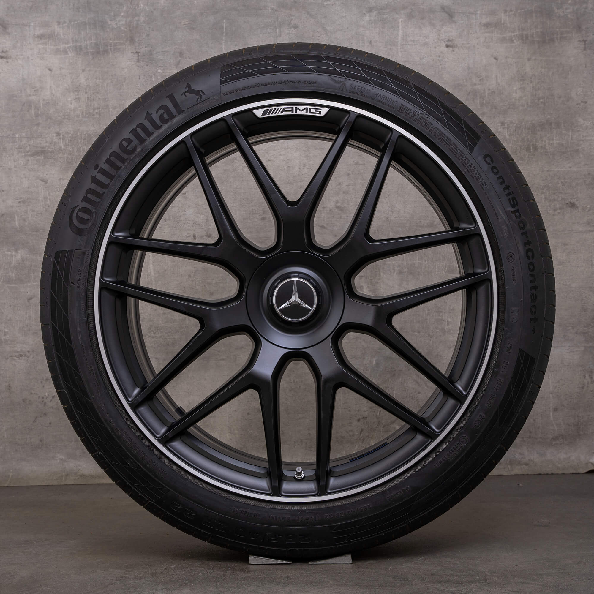 Original Mercedes Benz GLE 53 63 & S AMG Felgen 22 Zoll X167 C167 Hybrid A1674014400 A1674015701 Sommerräder schwarz matt glanzgedreht