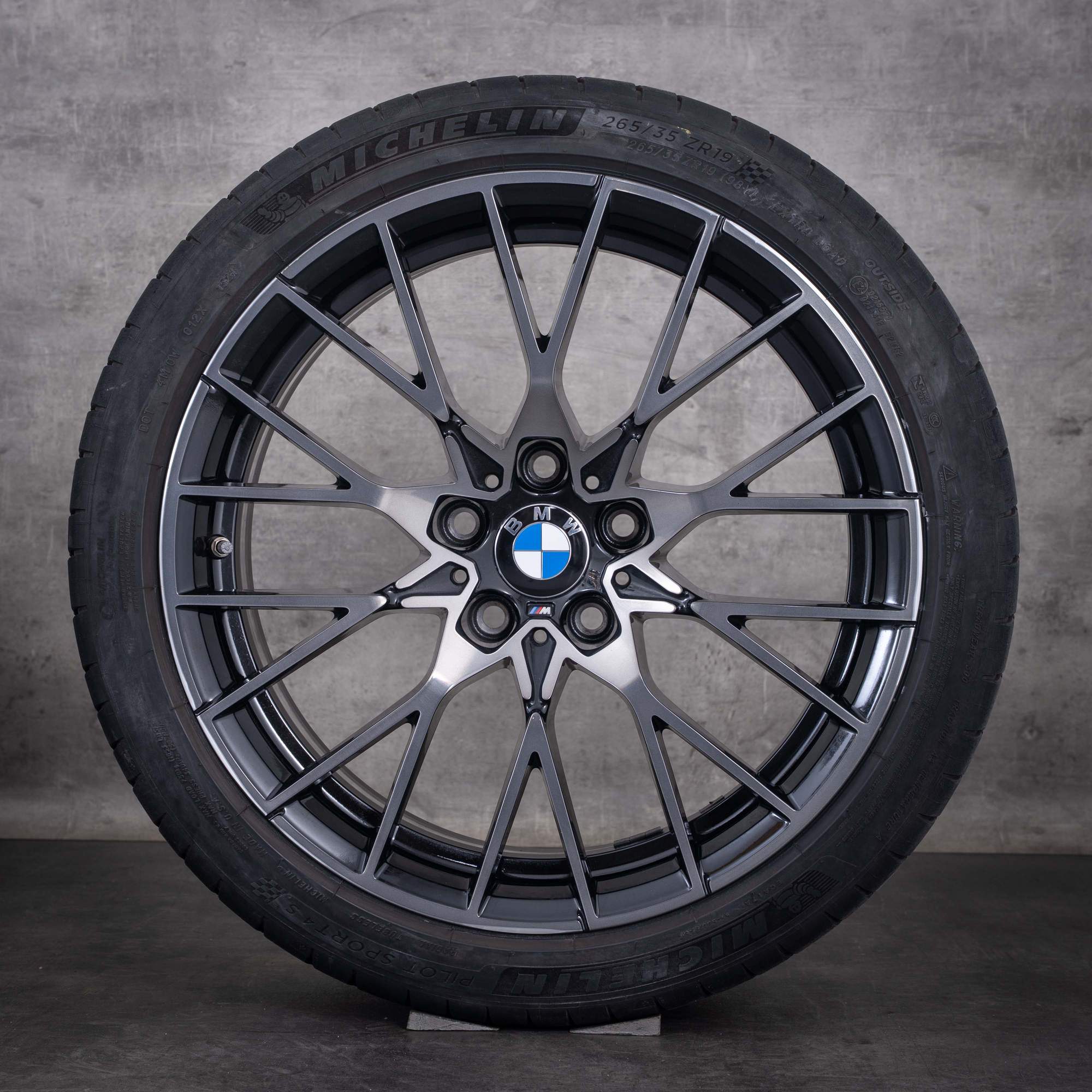 Original BMW M2 Felgen 19 Zoll F87 Sommerräder Styling 788 M 8073847 8073848 schwarz glanzgedreht