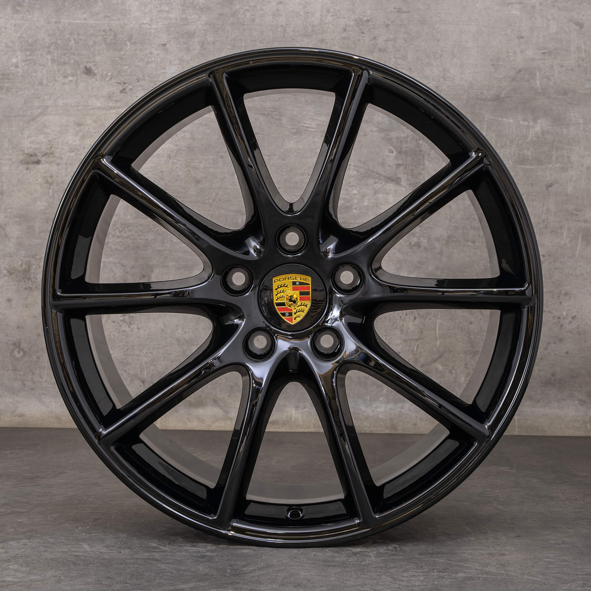 Alkuperäiset Porsche Cayenne -vanteet 20 tuuman 9YA I & II 9Y0601025BD 9Y3601025AB musta kiiltävä.