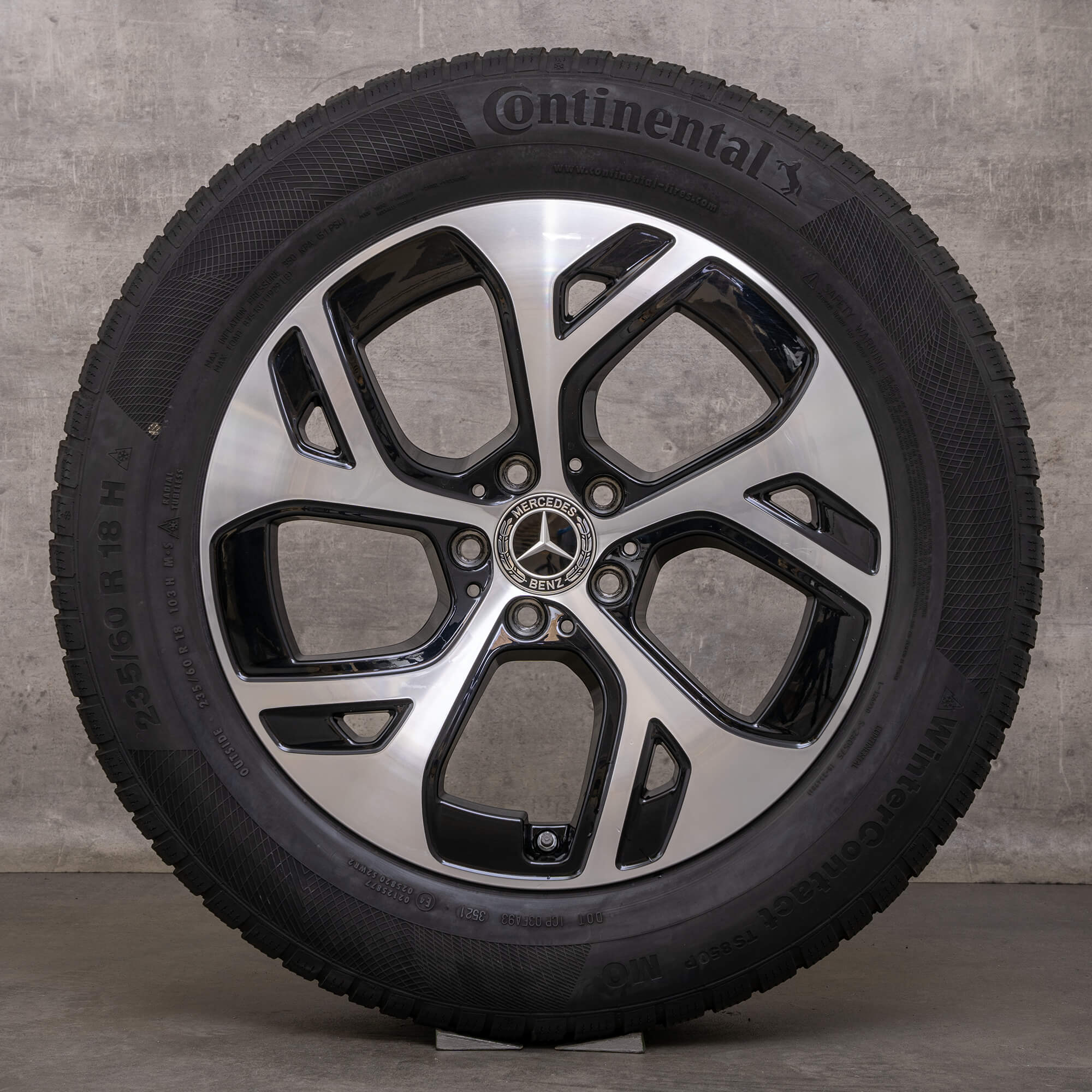 Originale Mercedes-Benz GLC vinterhjul 18-tommers C254 X254 & Hybrid felger A2544010100 A2544014700 svart blank dreid