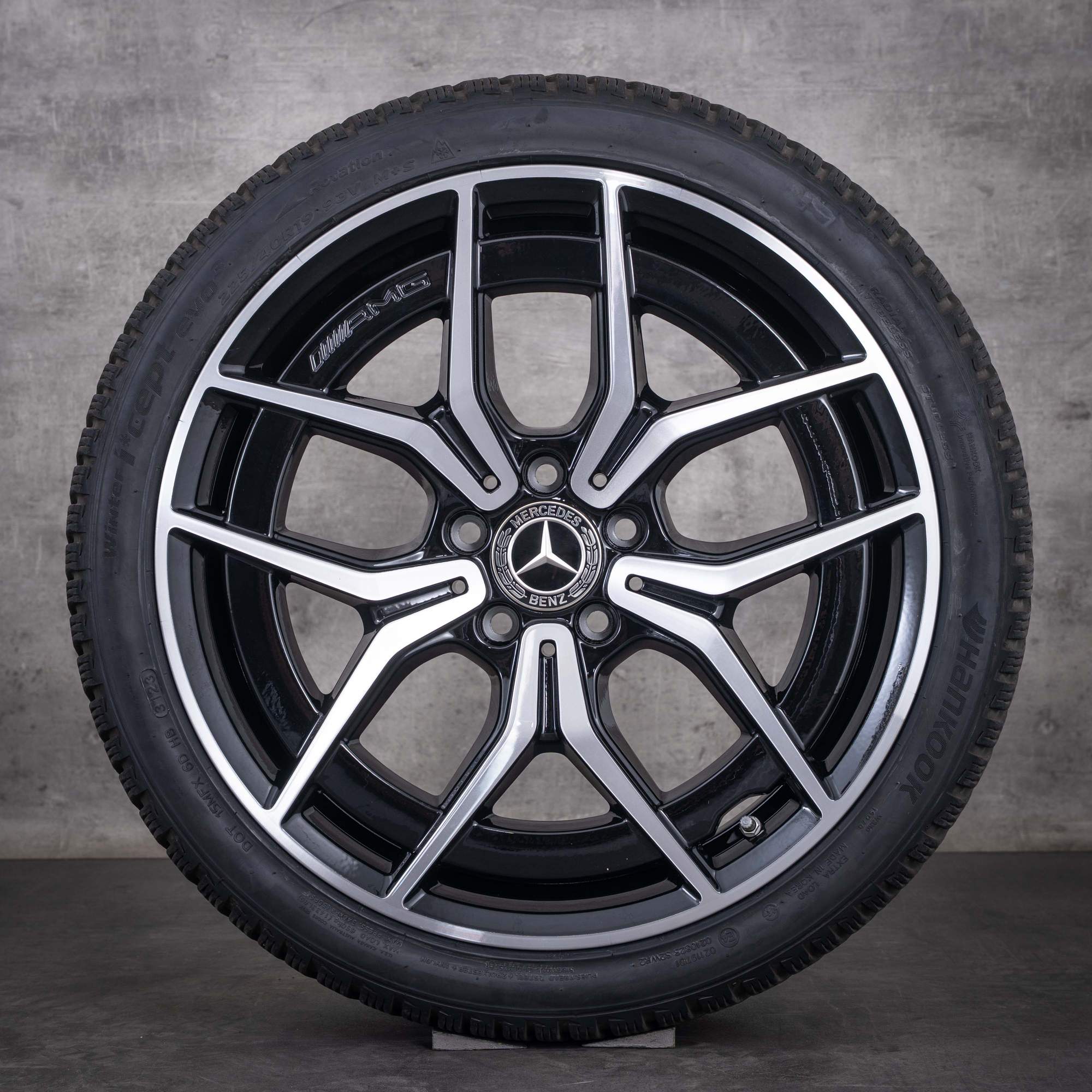 Jante originale Mercedes-Benz Clasa C AMG de 19 inci W206 S206 pentru anvelope de iarnă A2064016700 A2064016800 negre diamantate