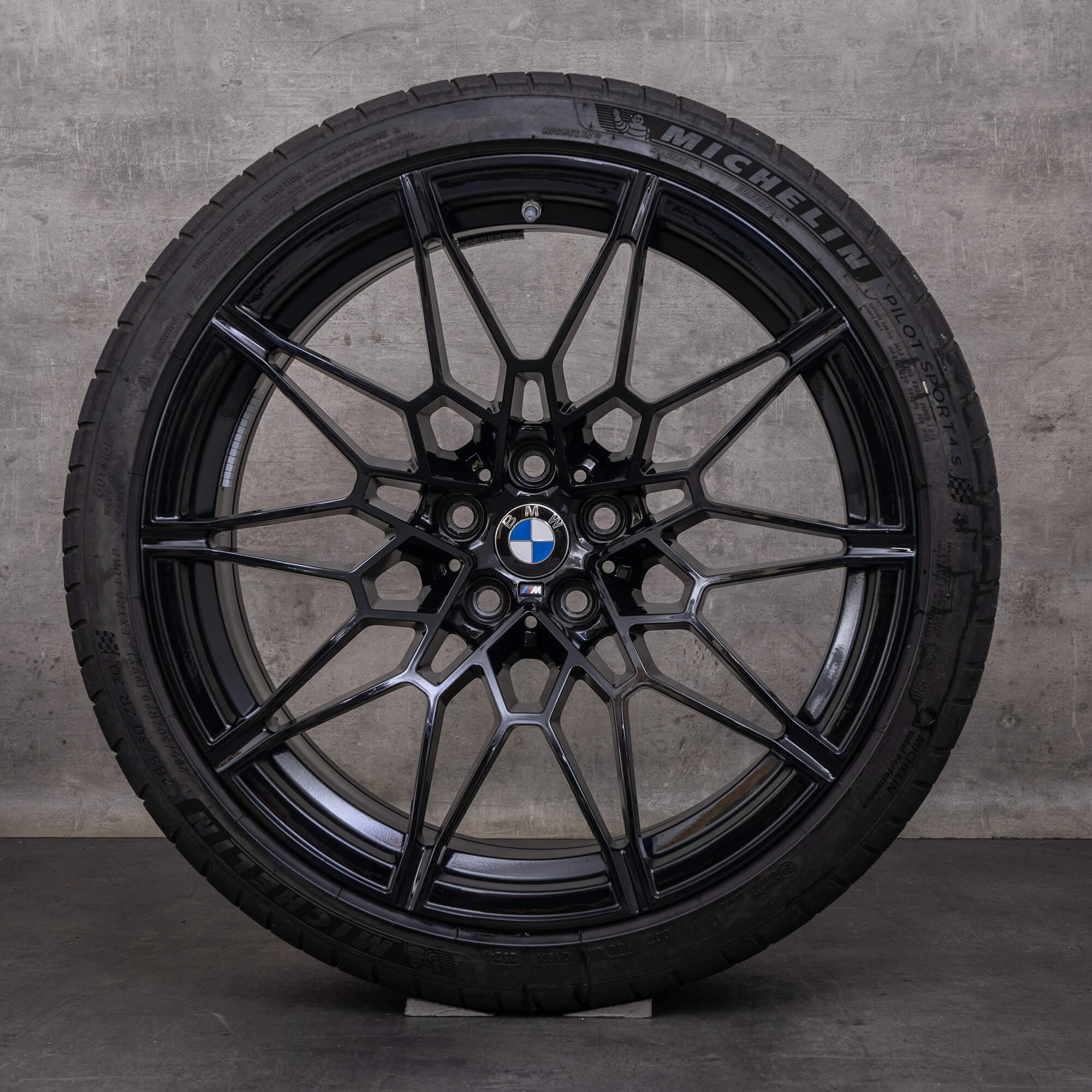 OEM BMW M2 M3 M4 Rims 19 20 inch G87 G80 G81 G82 G83 Summer wheels Styling 826 M 8093838 8093839 black glossy - wheel 4 of 4