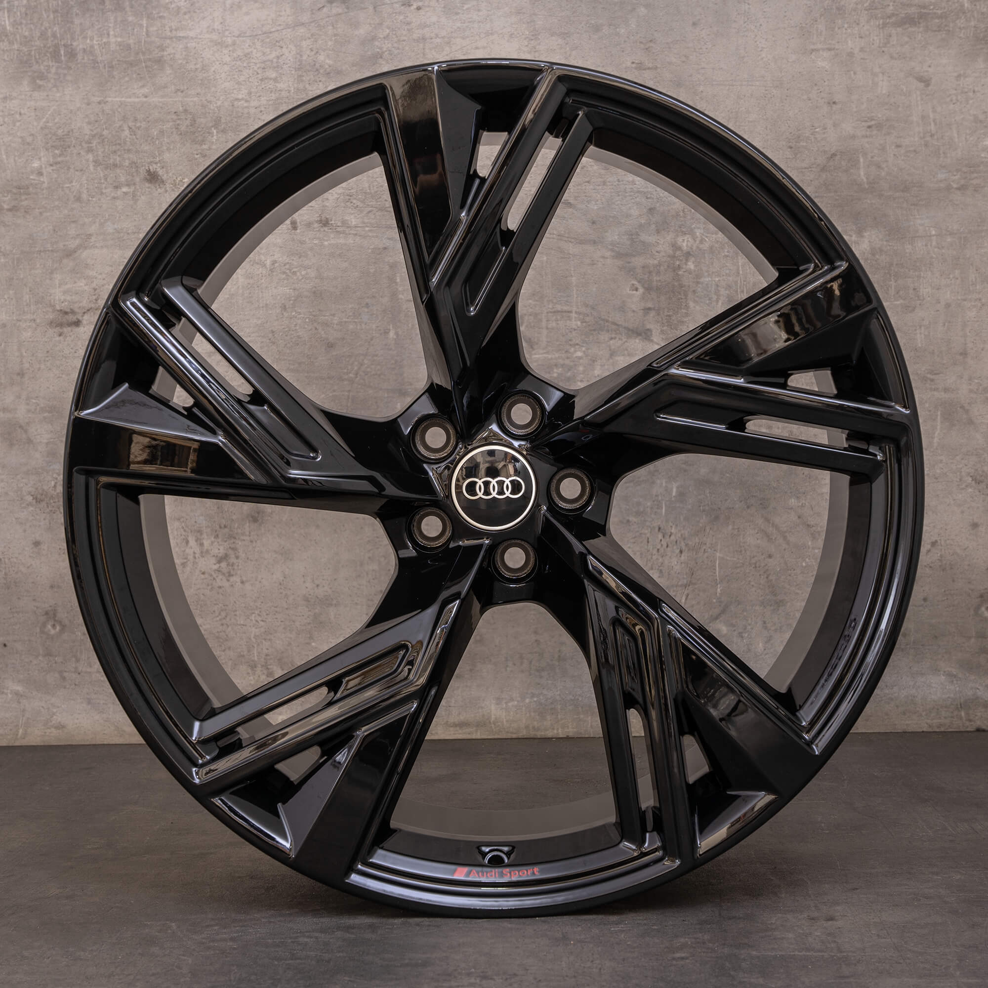 OEM Audi RS6 RS7 Rims 22 inch 4K C8 F2 Trapez 4K0601025BL black glossy
