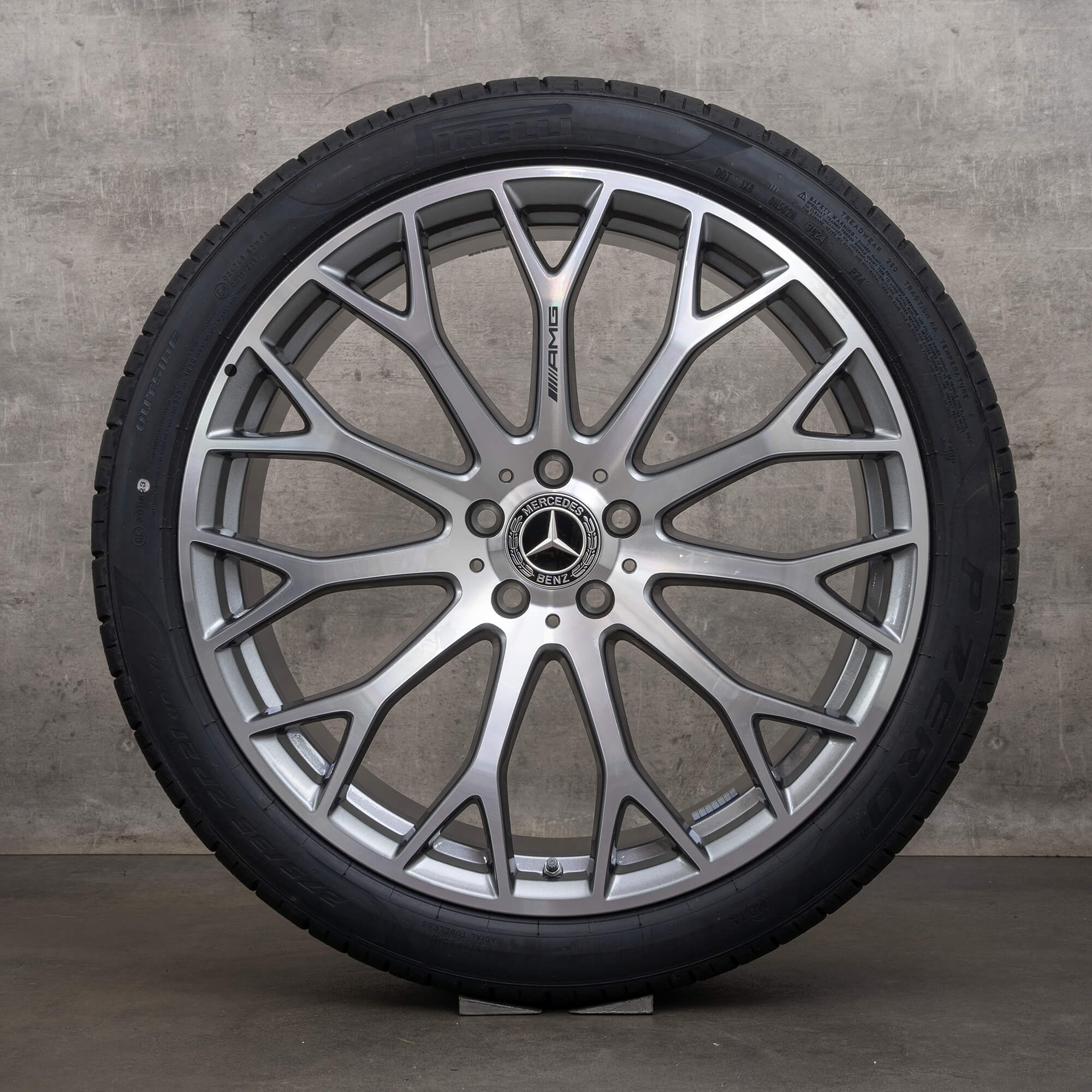 Originale Mercedes Benz SL AMG fælge 21 tommer R232 sommerfælge A2324012700 A2324012800 himalaya grey glossy turned NEW