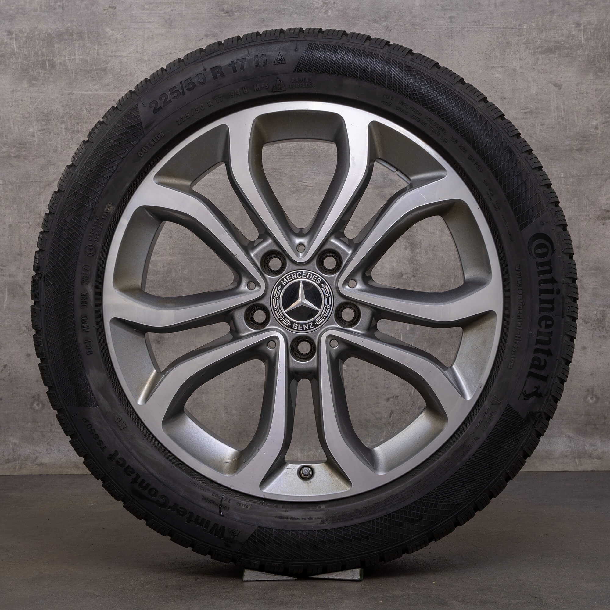 OEM Mercedes Benz C-Class winter wheels 17 inch W205 C205 S205 A205 rims A2054010200 himalaya gray glossy turned