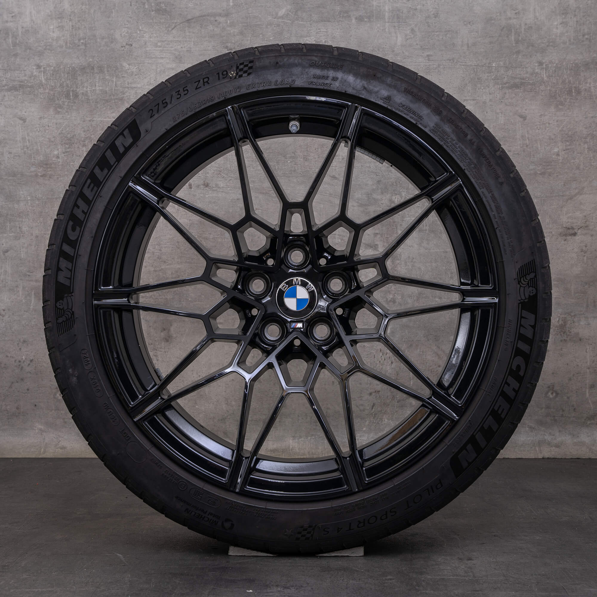 OEM BMW M2 M3 M4 Rims 19 20 inch G87 G80 G81 G82 G83 Summer wheels Styling 826 M 8093838 8093839 black glossy - wheel 2 of 4