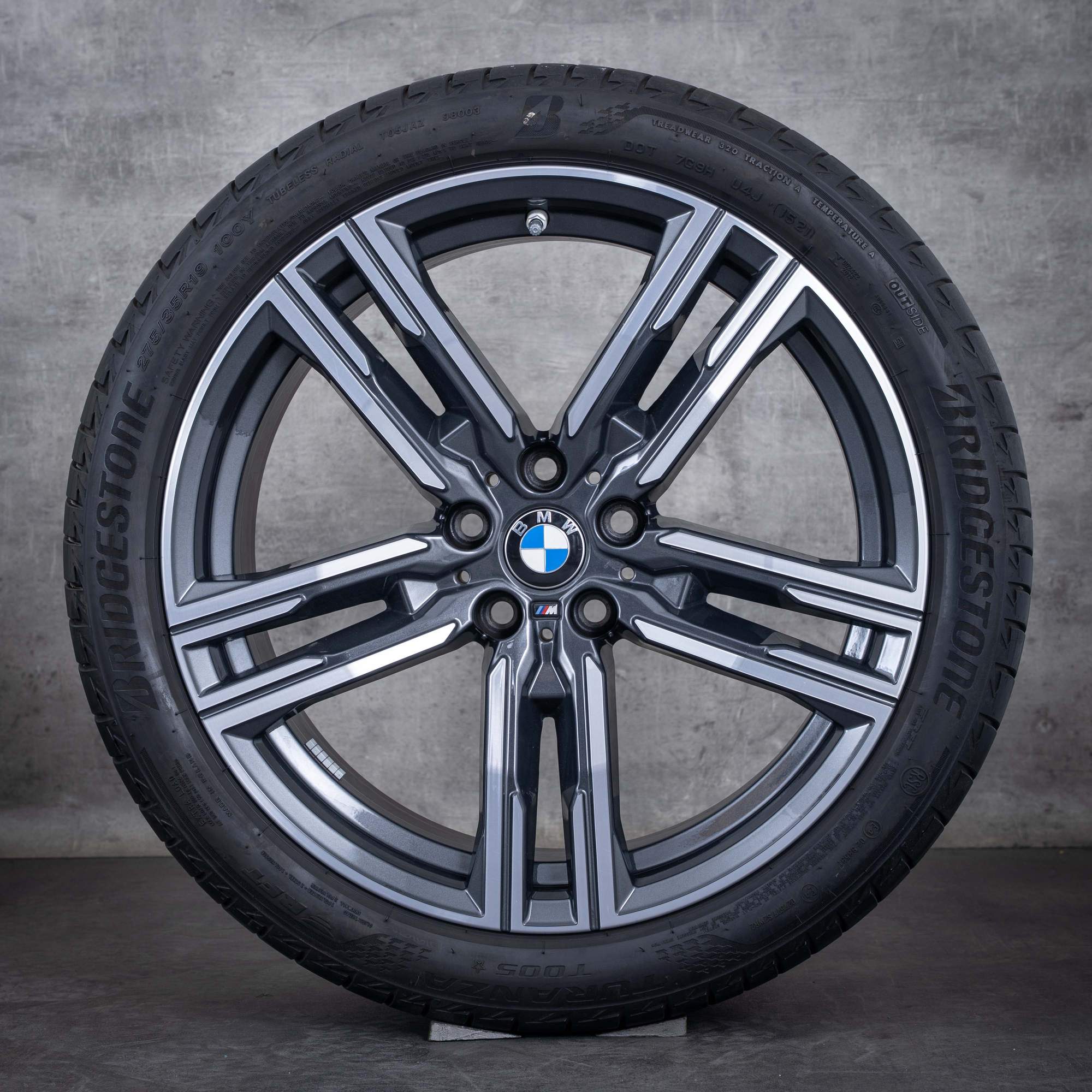 Oryginalne felgi BMW serii 8 19 cali G14 G15 G16 letnie koła stylizowane 727 M 8090019 8090020 orbit szary polerowany