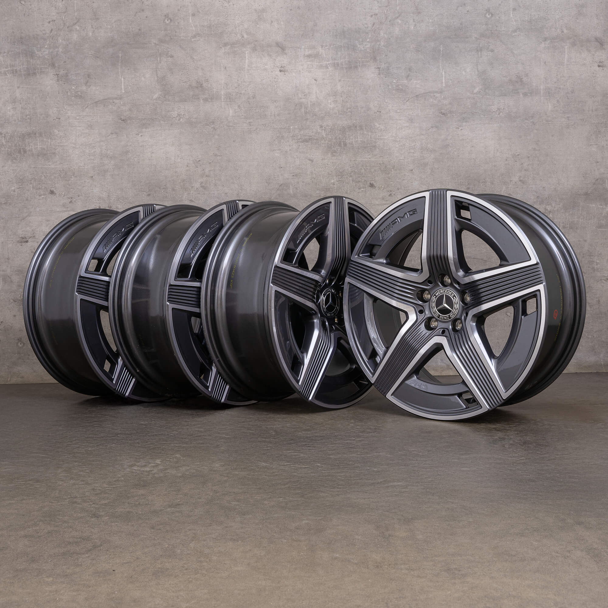 Ekte Mercedes Benz GLC felger 19-tommers C254 A2544010400 A2544010500 himalaya grå blank snudd NY