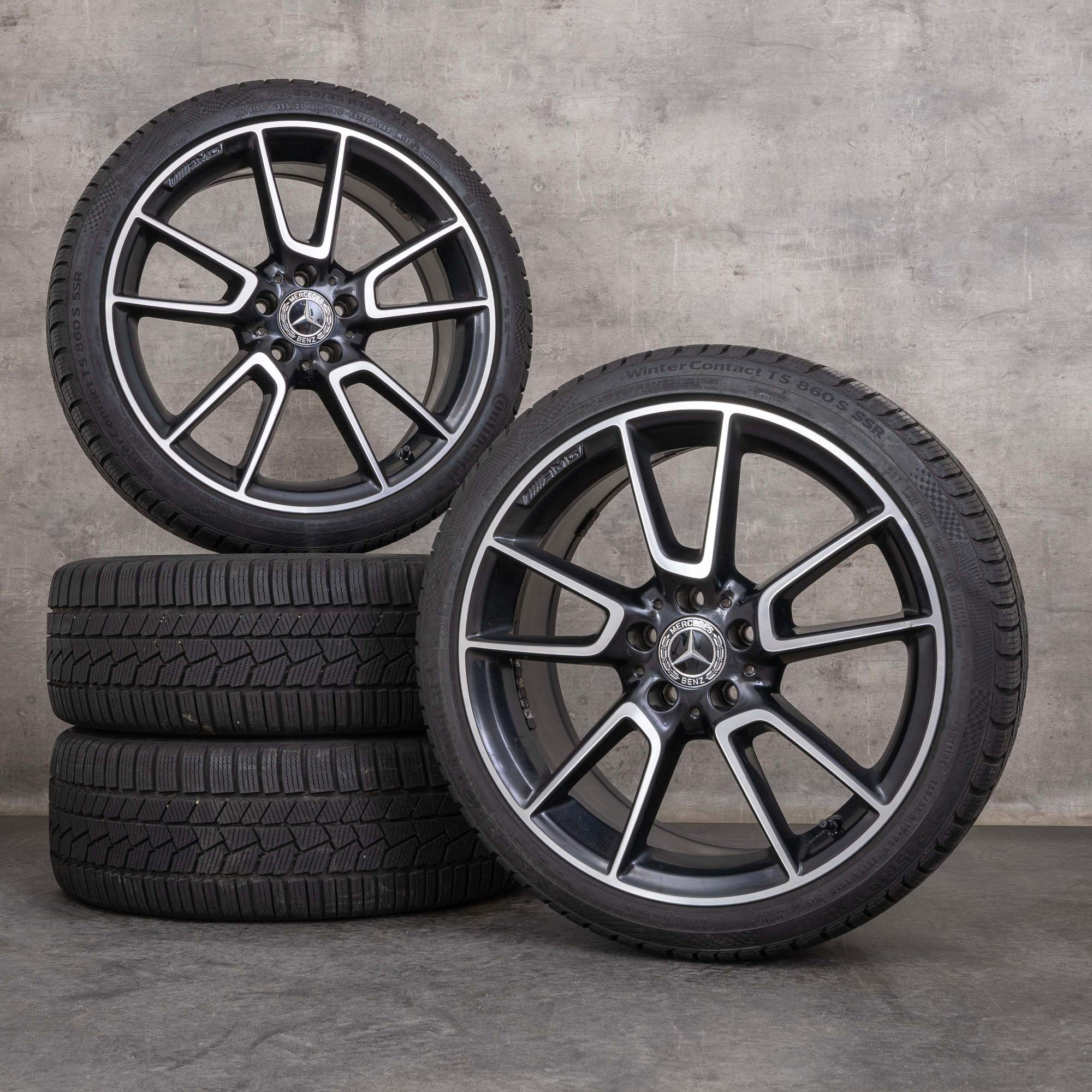 Originales Mercedes Benz Clase C AMG ruedas de invierno 19 pulgadas W205 S205 C205 A205 llantas A2054012200 A2054012300 negro pulido torneado
