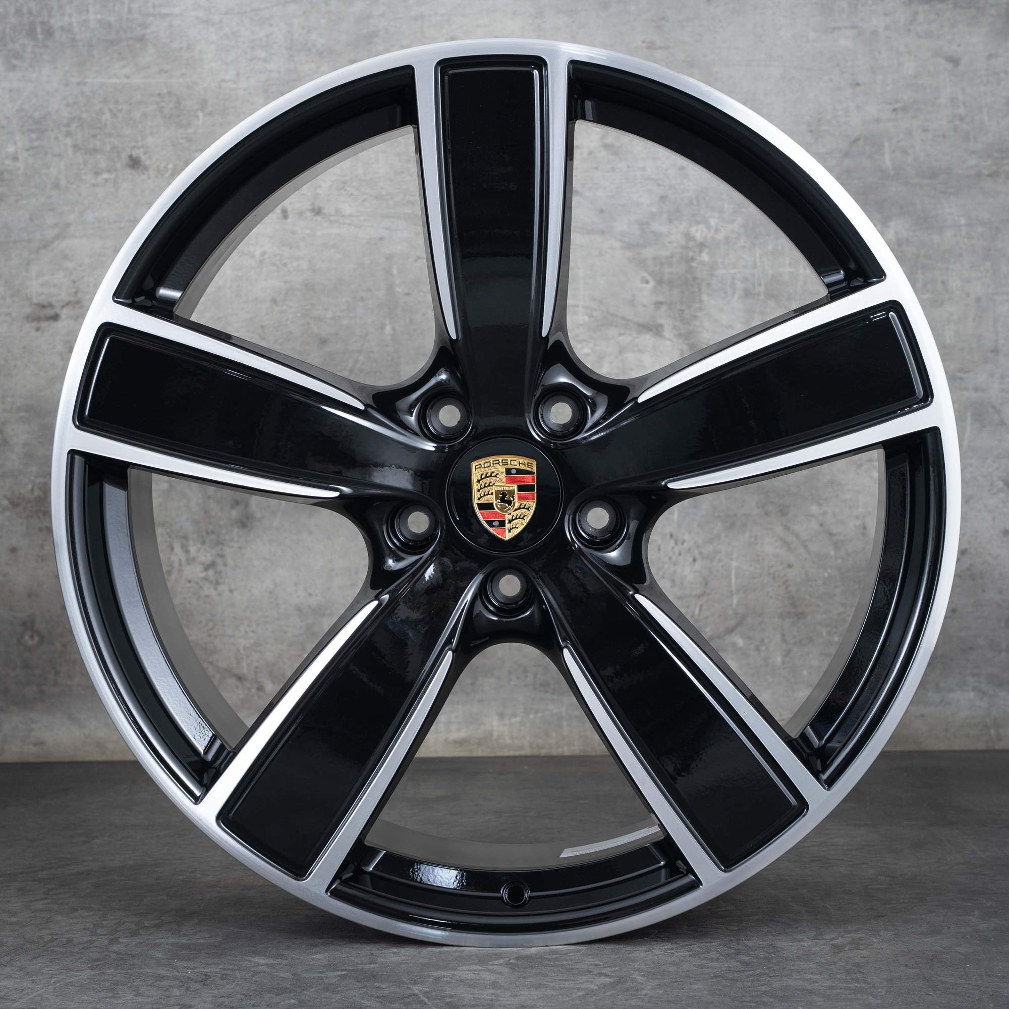 Oryginalne felgi Porsche Cayenne Coupe 9YA 22 cale letnie koła 9Y0601025AP 9Y3601025T czarne polerowane NOWE