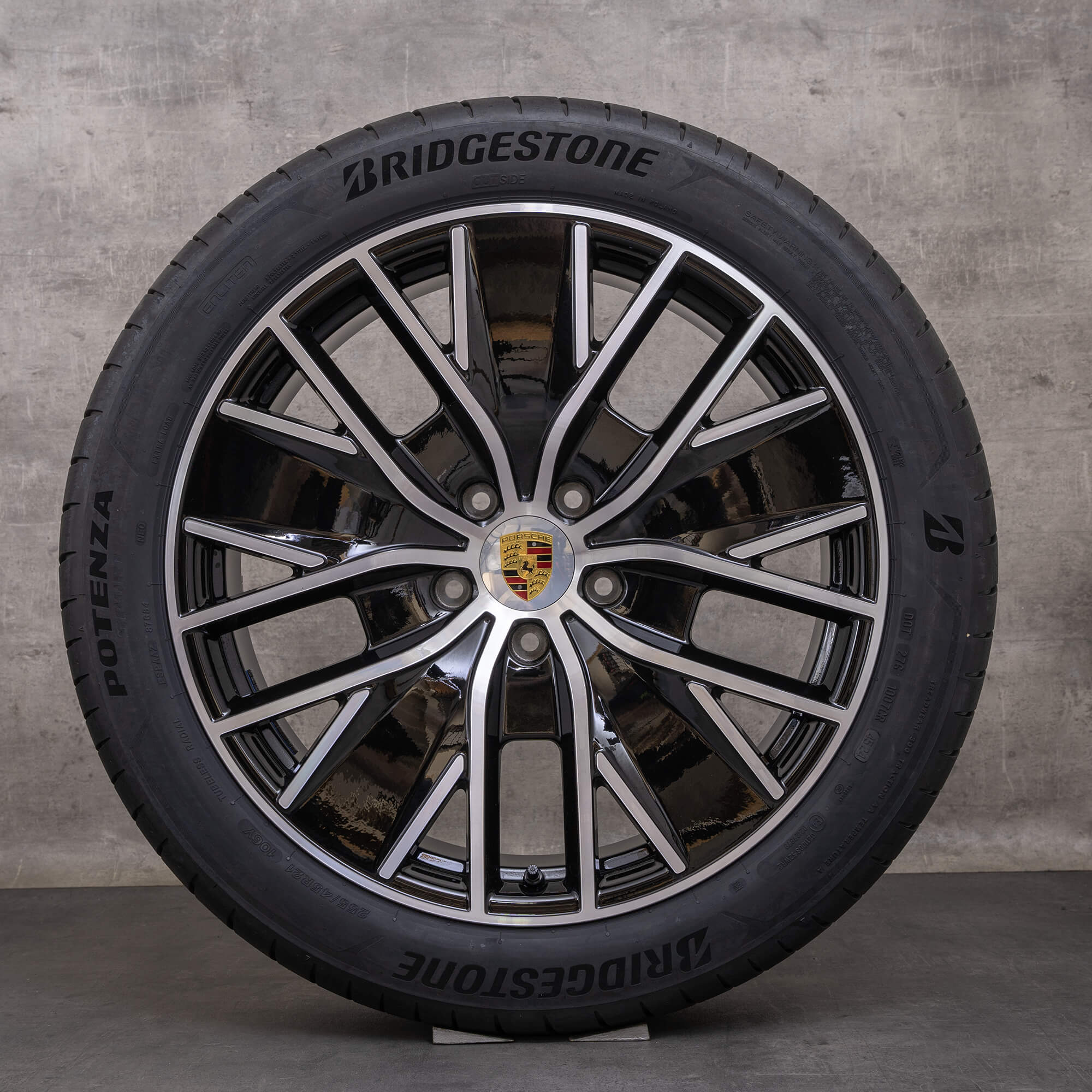 Originales Porsche Macan Electric ruedas de verano llantas 21 pulgadas 95C601025BB 95C601025BC negro brillante torneado