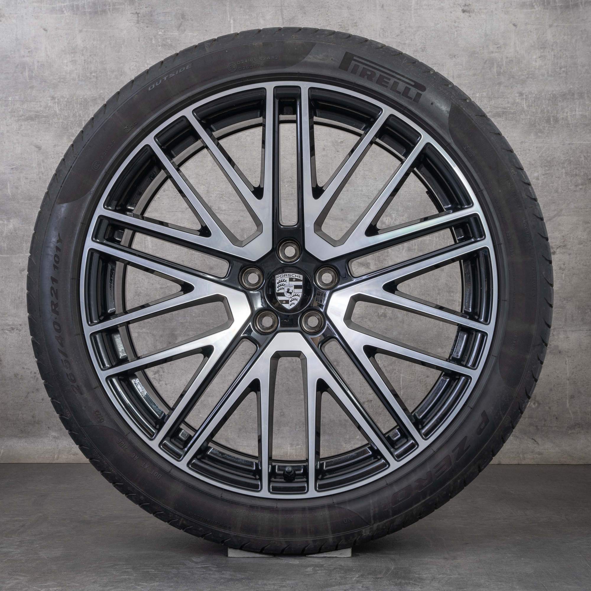 Jantes originais Porsche Macan III jantes verão de 21 polegadas 95B601025GA 95B601025GB preto polido torneado