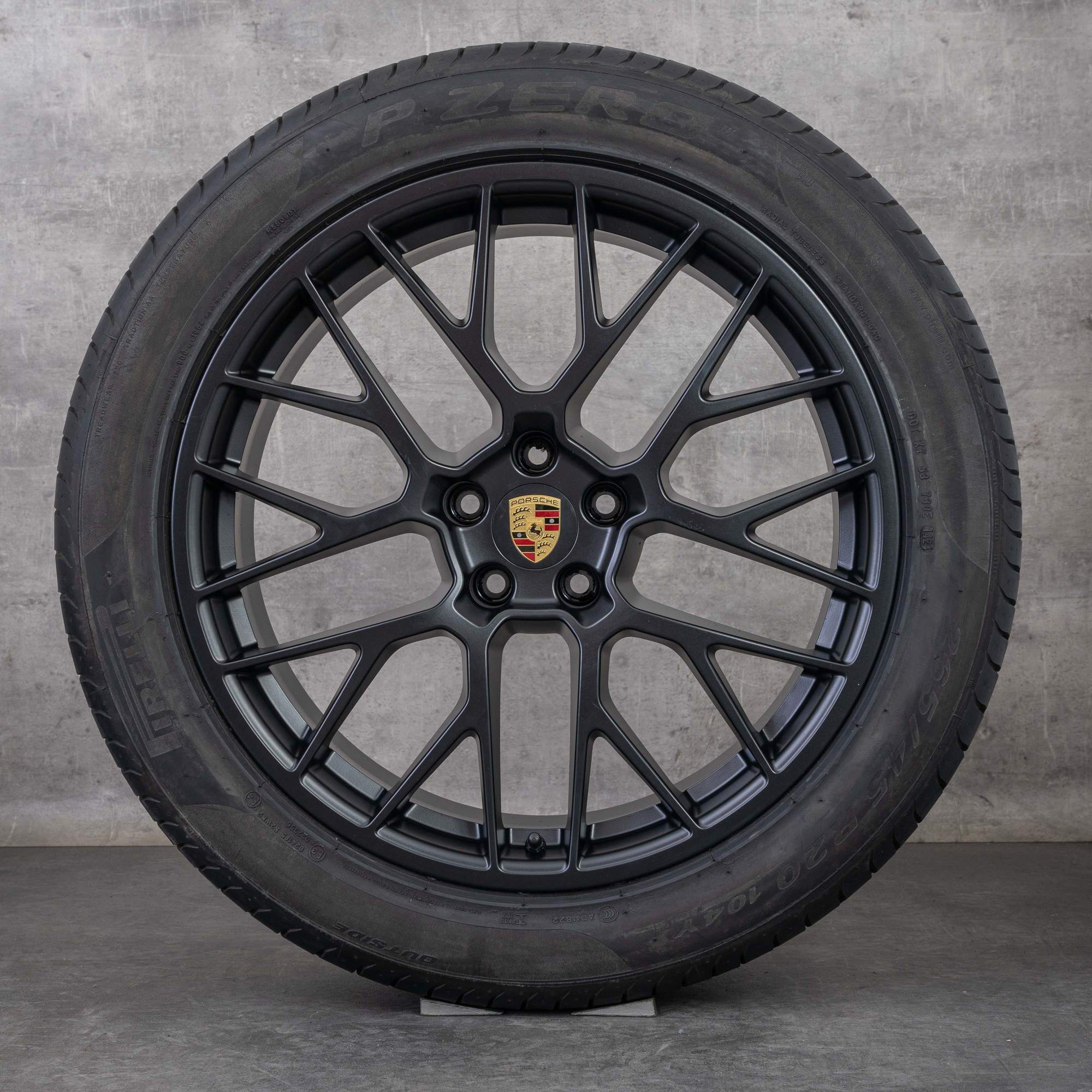 Jantes originais Porsche Macan I & II de verão 20 polegadas RS Spyder 95B601025BF 95B601025BG preto mate