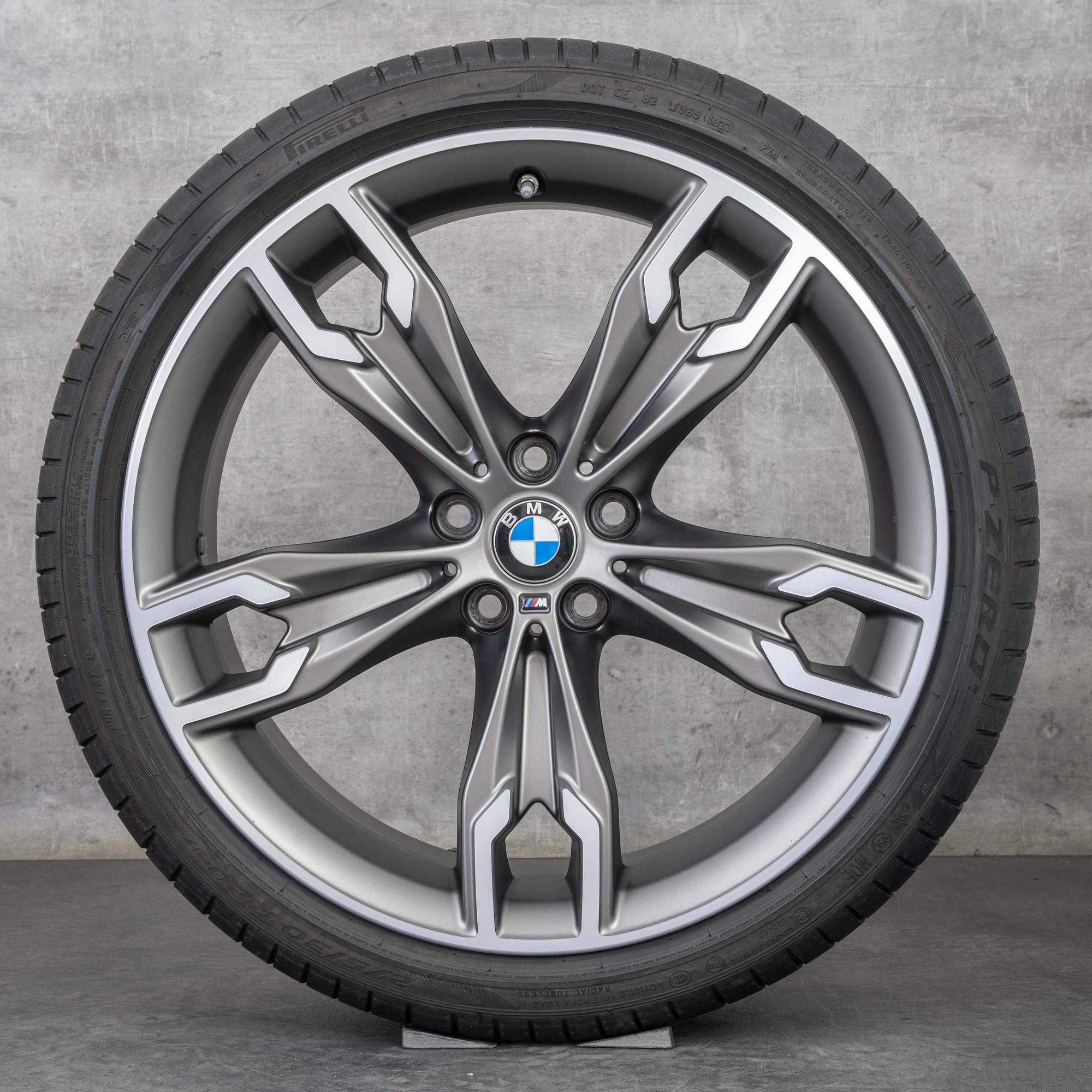 Anvelope de vară originale BMW Seria 5 20 inch G30 G31 stil 668 M 7855087 7855088 gri ceriu mat Lucios