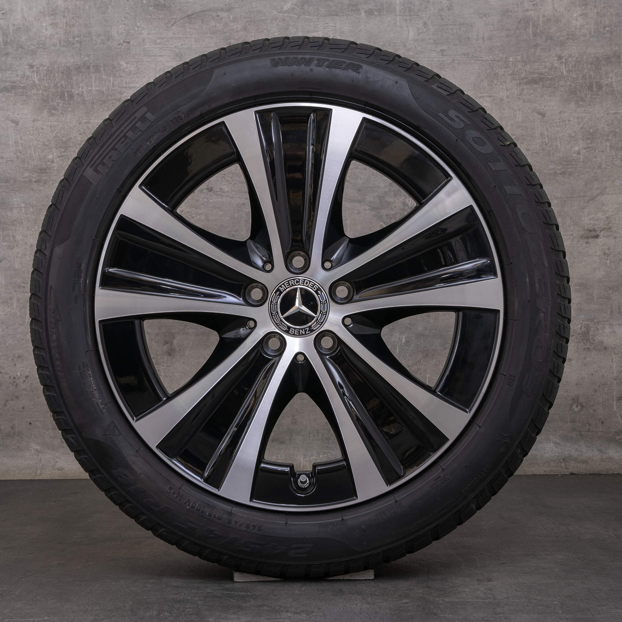 Orijinal Mercedes Benz E-Serisi kış jant lastik 18 inç W213 S213 C238 A238 jantlar A2134013700 A2134015300 siyah parlak tornalanmış