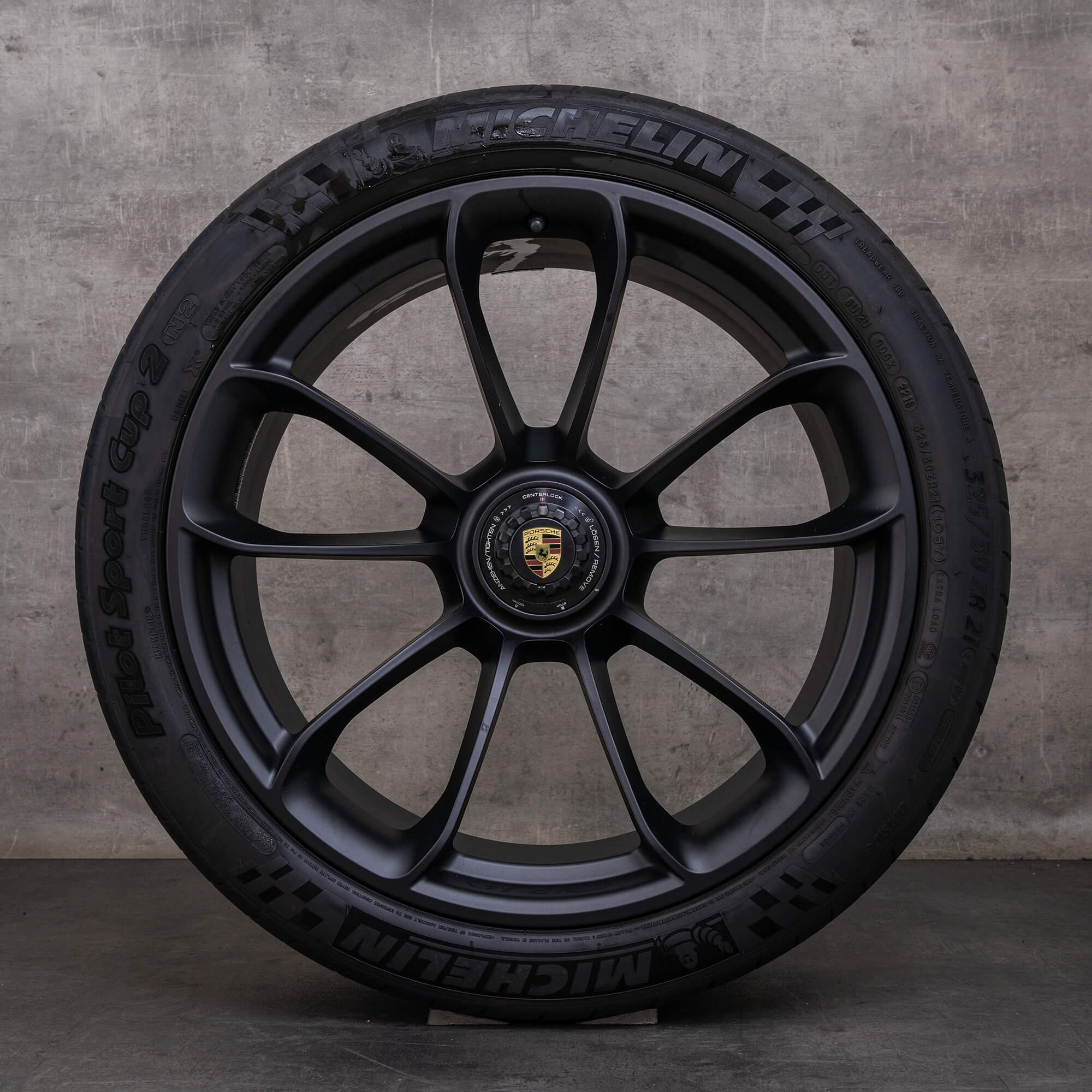 Alkuperäiset Porsche 911 GT2 GT3 RS vanteet 20 21 tuuman 991 II kesäpyörät 99136216283 99136216784 musta mattamusta.