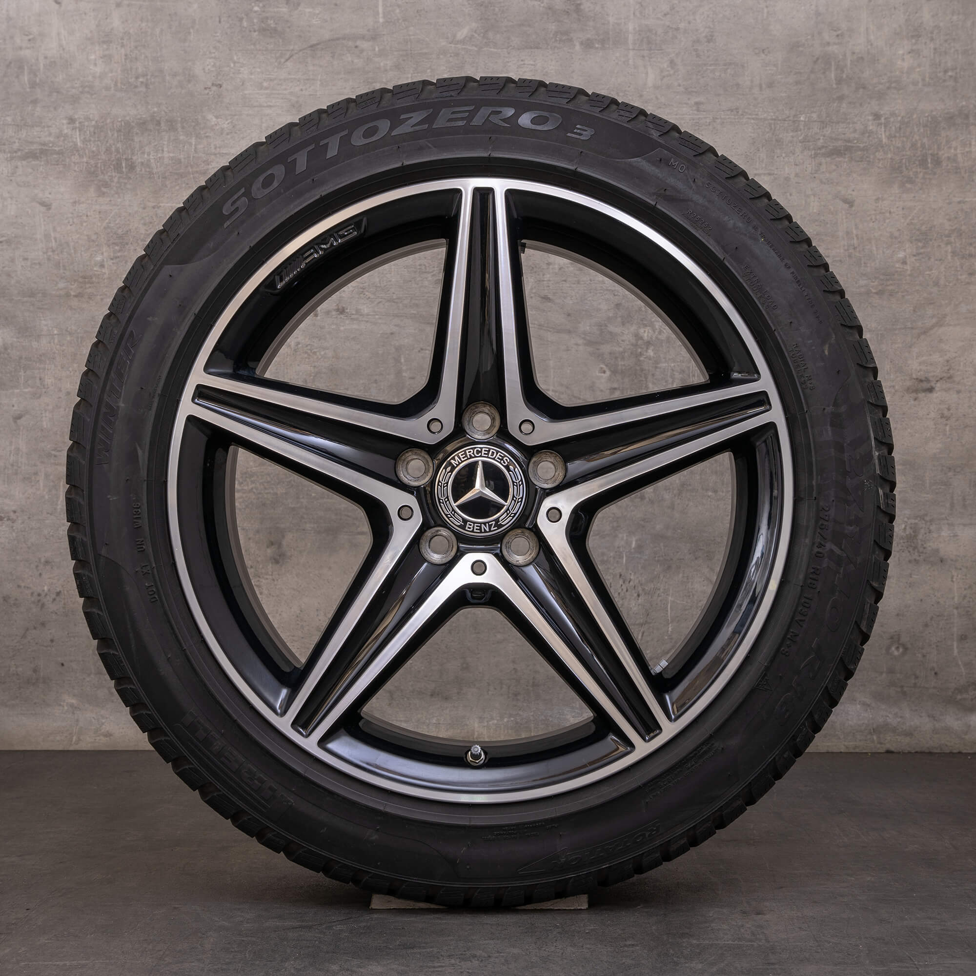 Original Mercedes Benz E-Klasse AMG Winterräder 18 Zoll W213 S213 A238 C238 E300 Felgen A2134011800 A2134011900 schwarz glanzgedreht