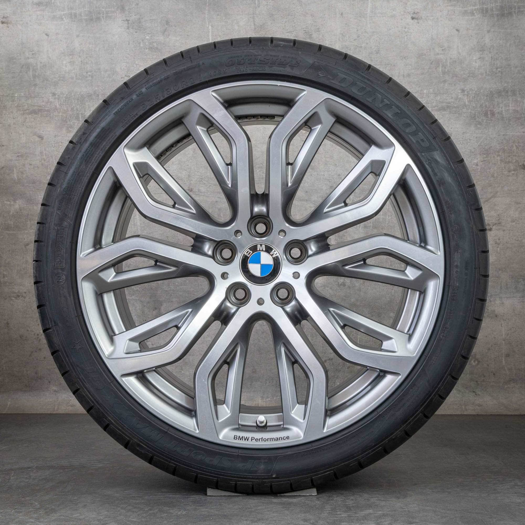 Alkuperäiset BMW X5M X6 X6M talvirenkaat 21 tuuman E70 E71 vanteet Styling 375 M 6796149 6796151 rautaharmaa kiillotettu