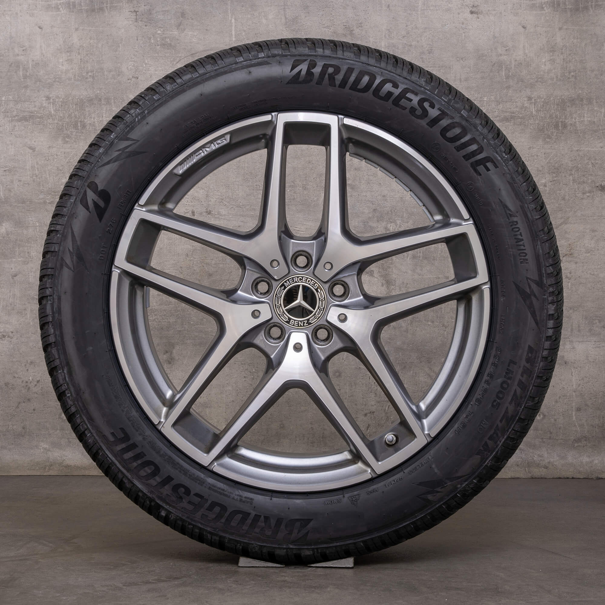 Orijinal Mercedes Benz GLC & 43 AMG Winterrder 19 inç C253 X253 jantlar A2534011800 himalaya gri parlak tornalanmış