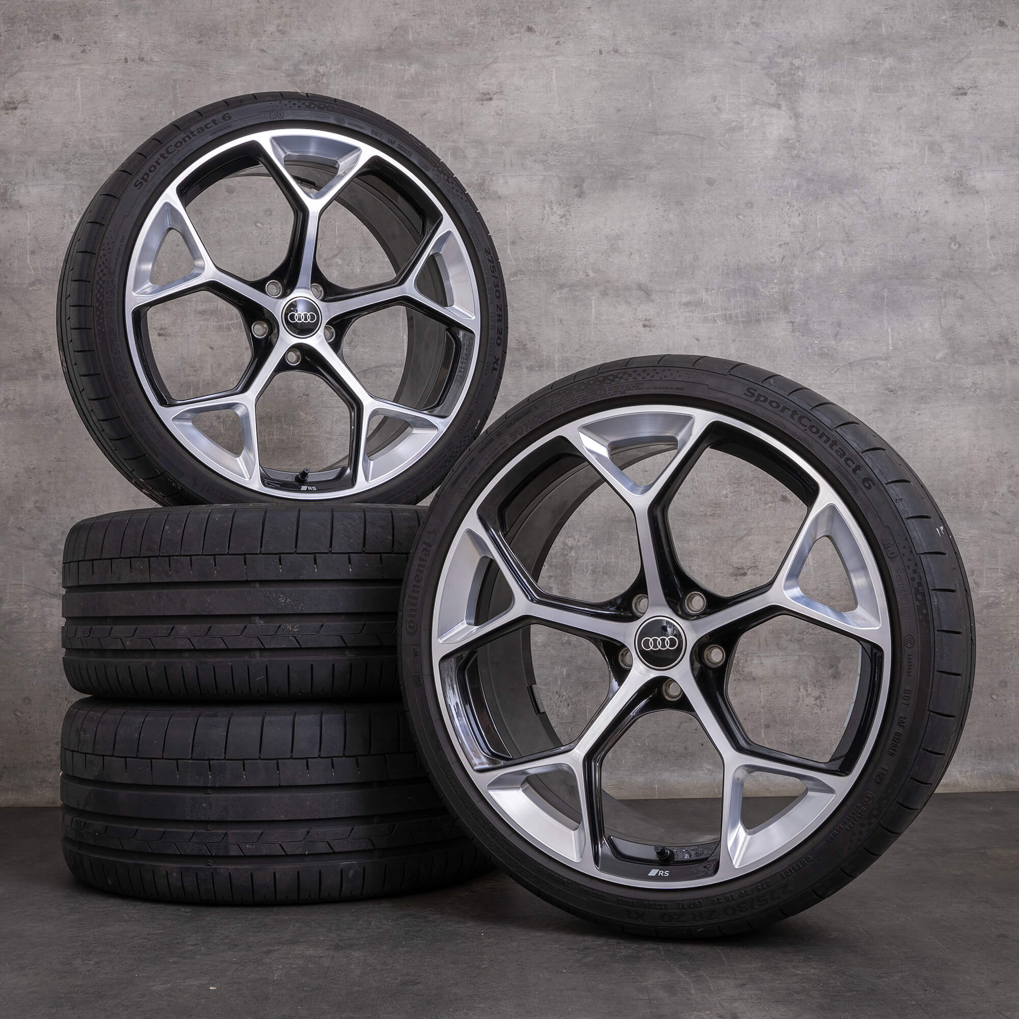 Originais Audi RS4 RS5 jantes 20 polegadas B9 8W F5 verão 8W0601025GJ granito brilhante virado