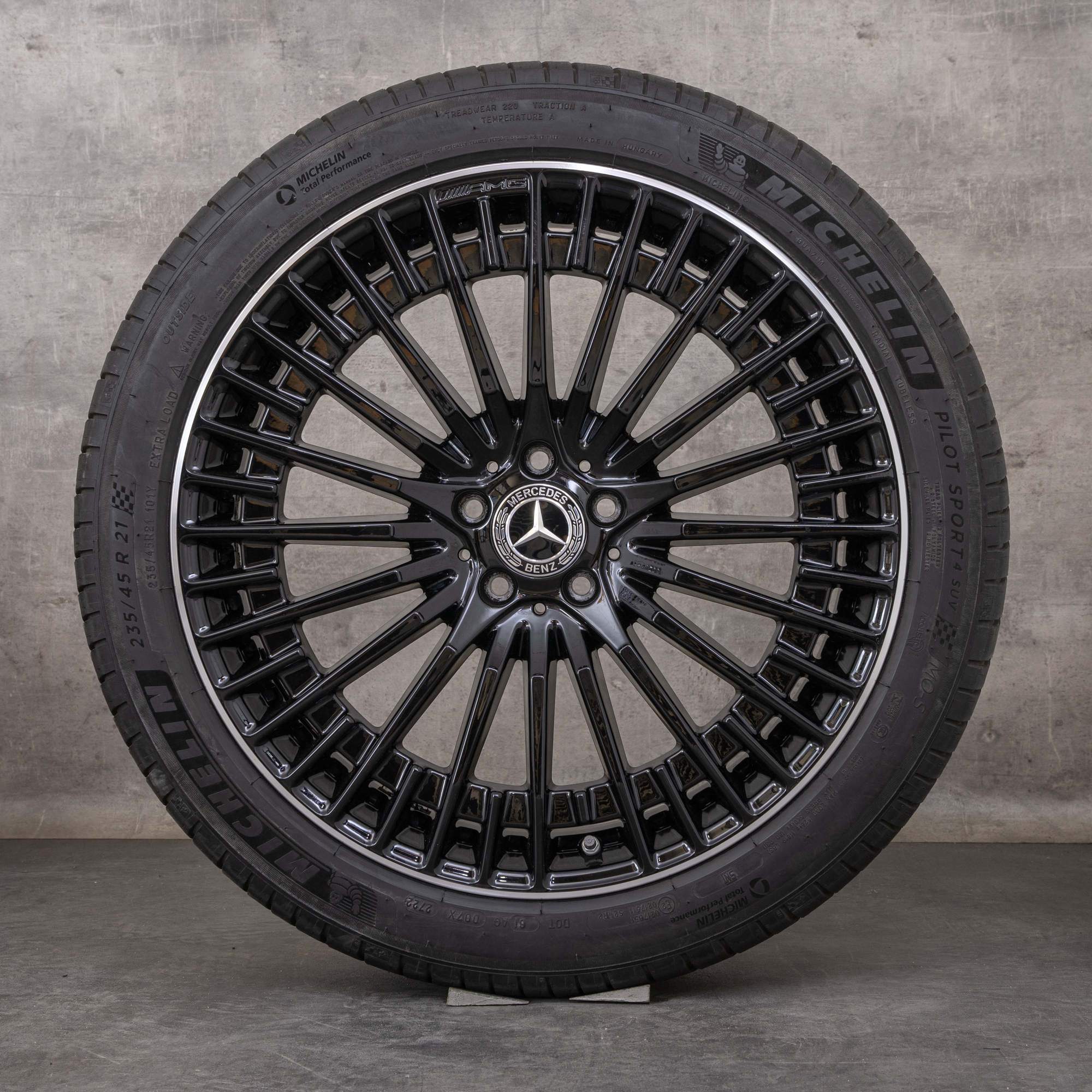 Alkuperäiset Mercedes Benz EQC AMG vanteet 21 tuuman N293 kesäpyörät A2934011000 A2934011100 musta kiillotettu