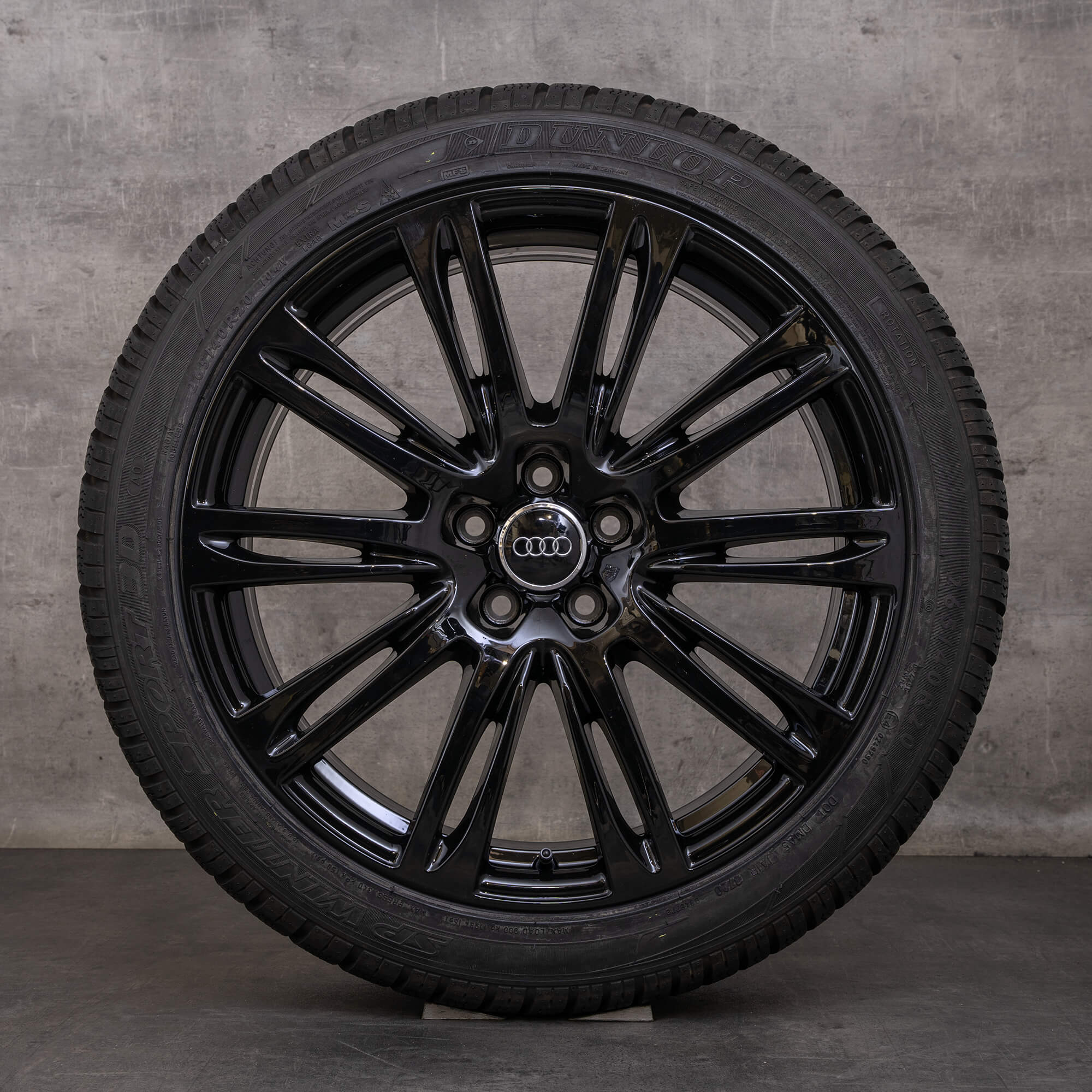Originali Audi A8 S8 cerchi con gomme invernali da 20 pollici 4H D4 auto 4H0601025AG nero lucido