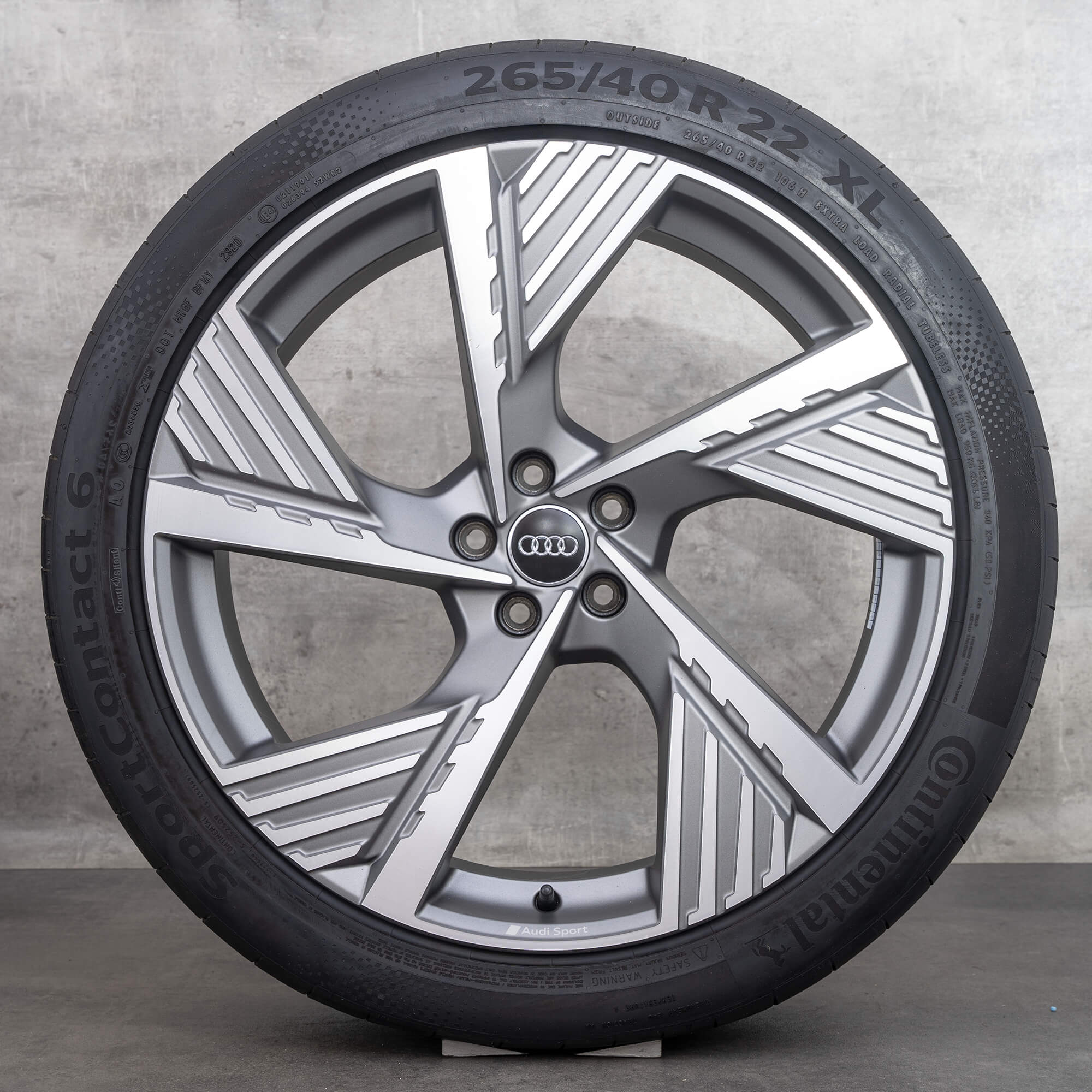Audi 22 tommer fælge Q8 e-tron GE sommerhjul sommerdæk 4KE601025B