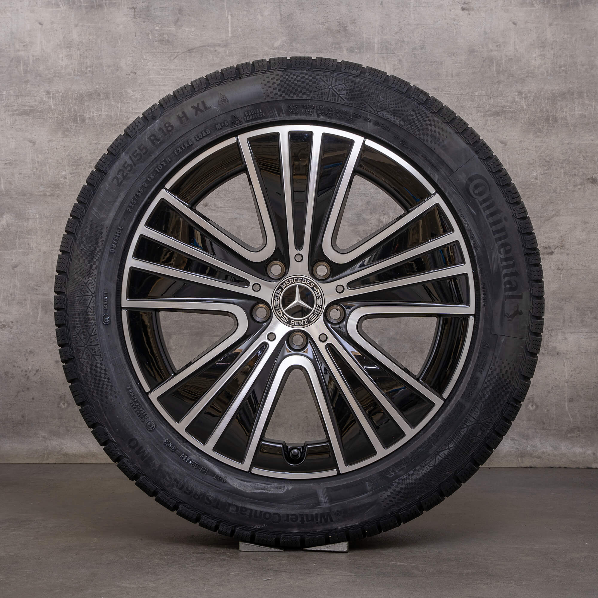 Originele Mercedes E-Klasse winterwielen 18 inch W214 S214 velgen A2144012800 zwart glanzend gedraaid NIEUW