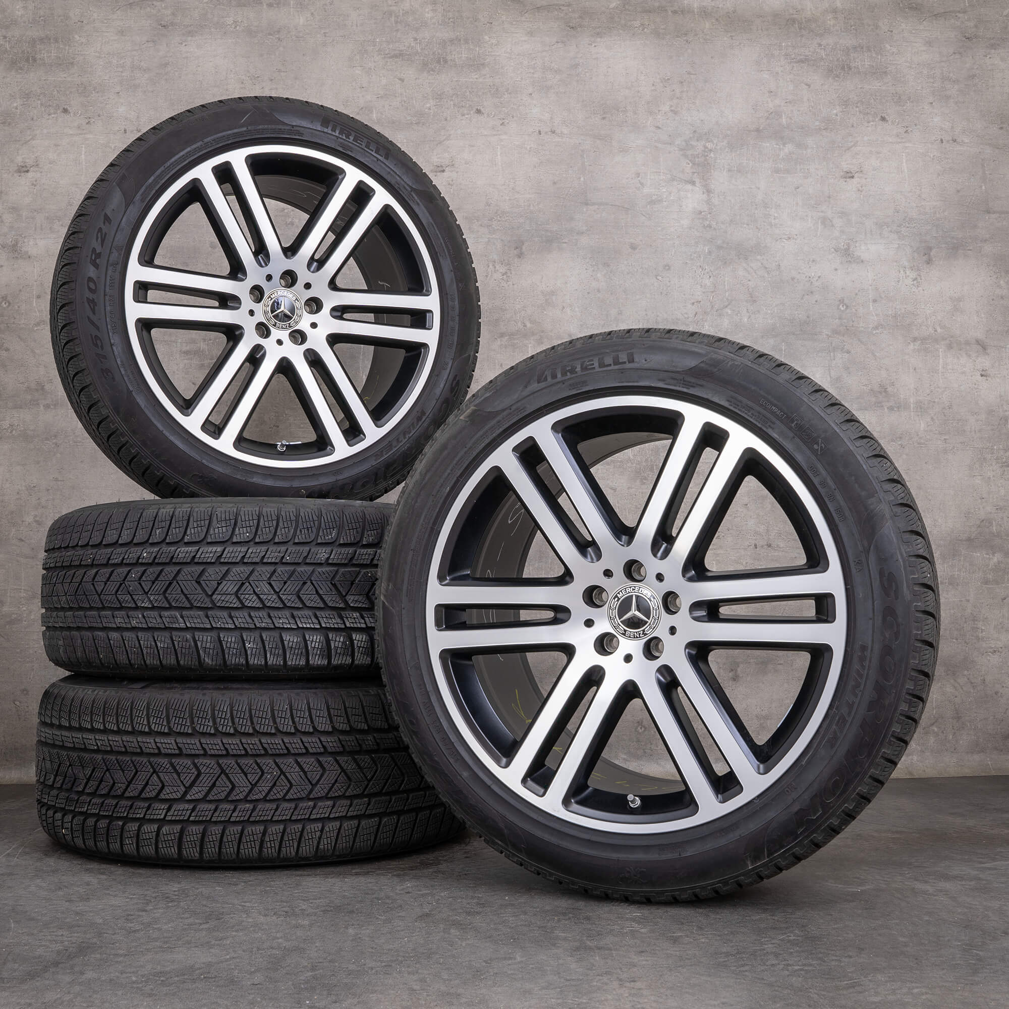 Oryginalne koła zimowe Mercedes Benz GLE 21 cali SUV V167 W167 Felgi A1674012600 A1674012800 czarny mat Polerowane