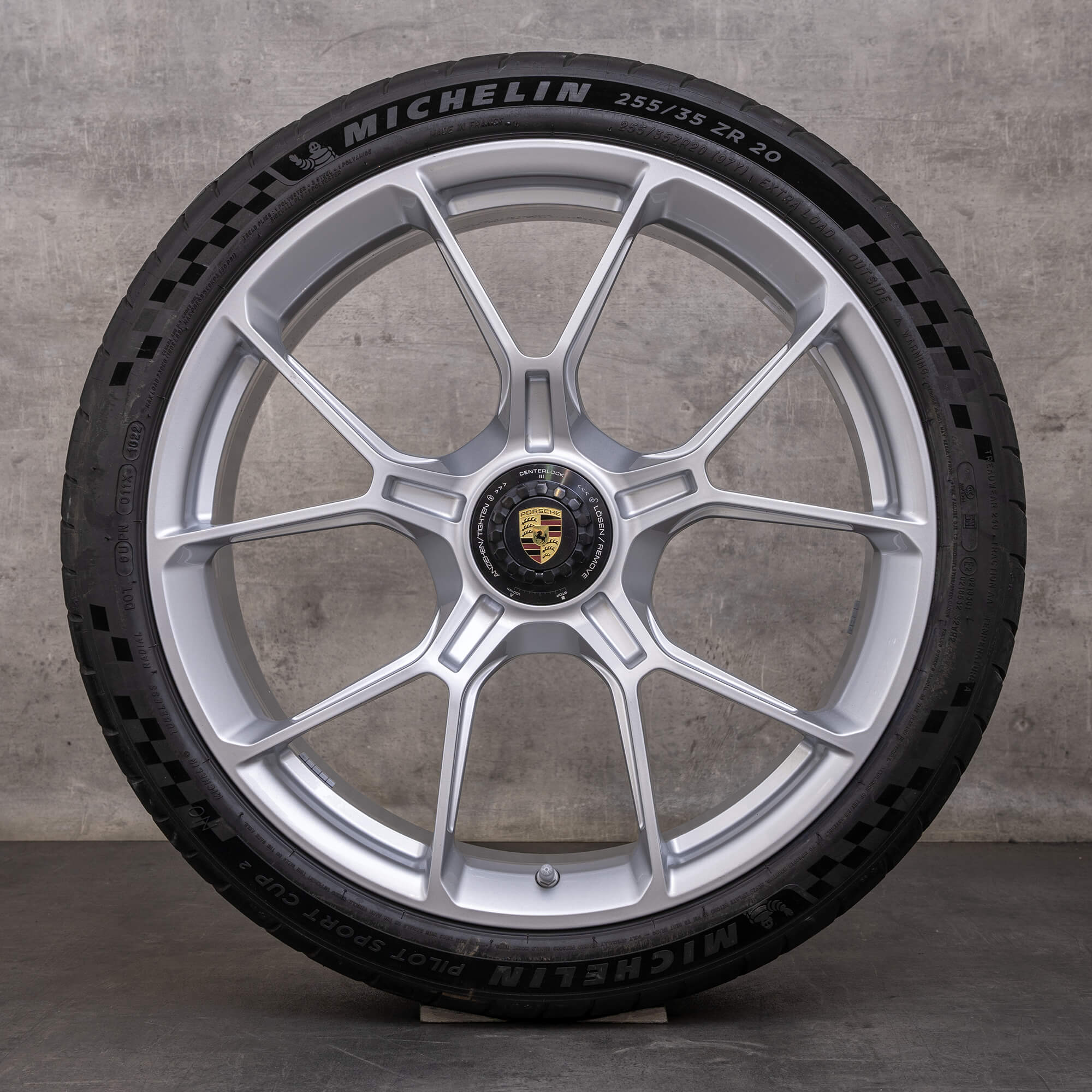 Original Porsche 911 GT3 ráfky na auto 20 21 palcová letní kola 992 I 9GT601025Q 9GT601025R stříbrná lesklá NOVÁ