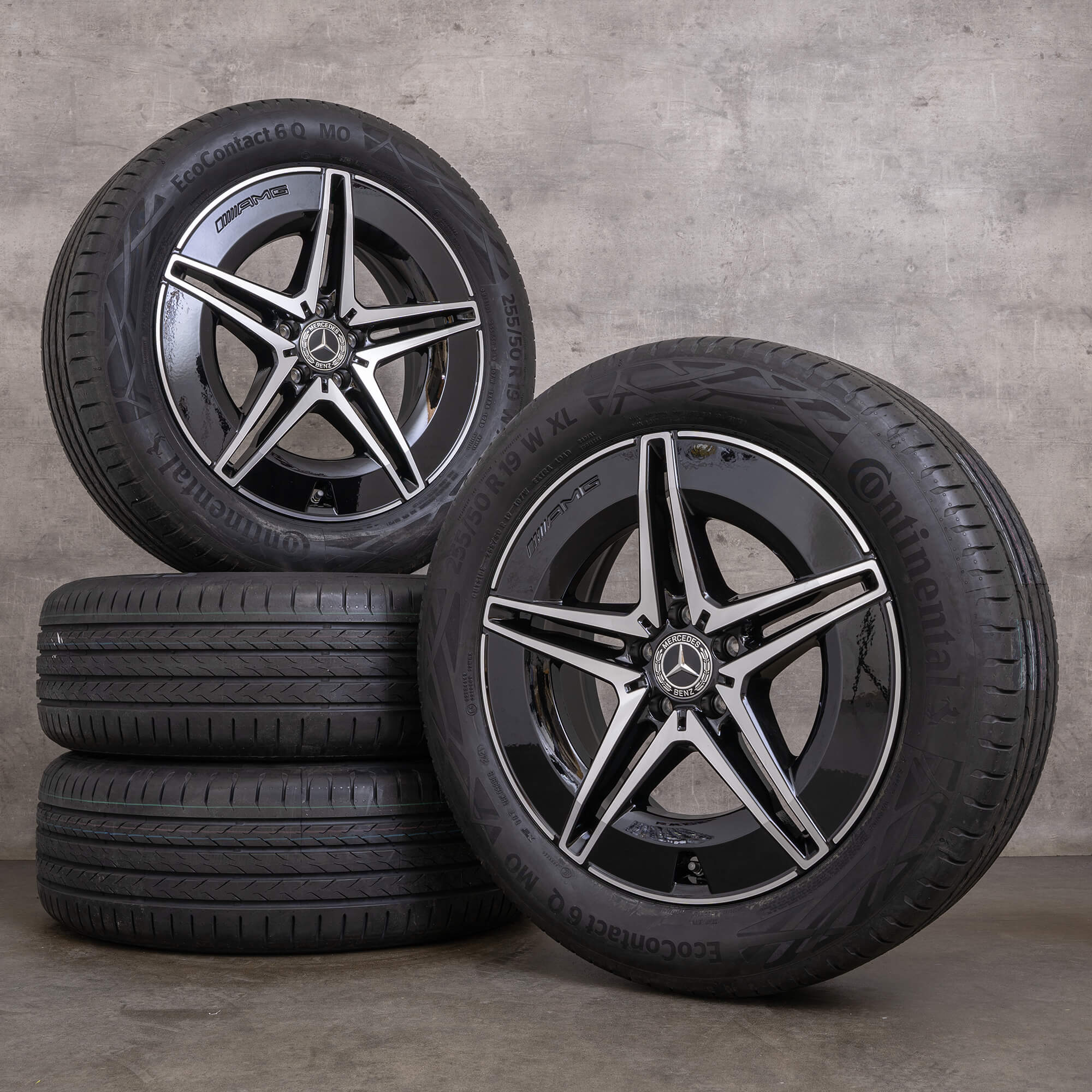 Oryginalne felgi Mercedes Benz EQC AMG 19 cali N293 koła letnie A2934011500 A2934011600 czarne polerowane NOWOŚĆ