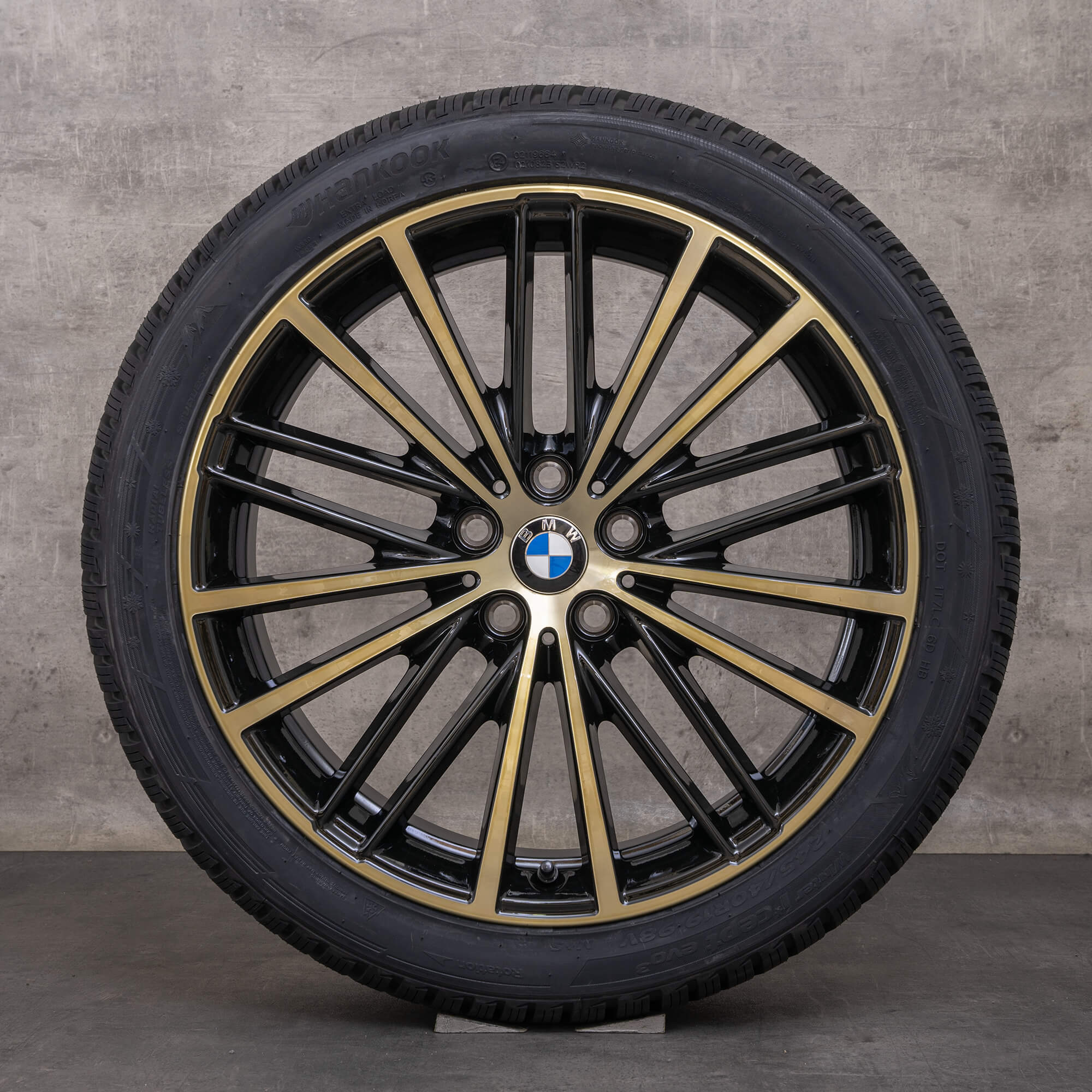 Original BMW 5er Winterräder 19 Zoll G30 G31 Felgen Styling 635 6894839 6894840 schwarz gold NEU