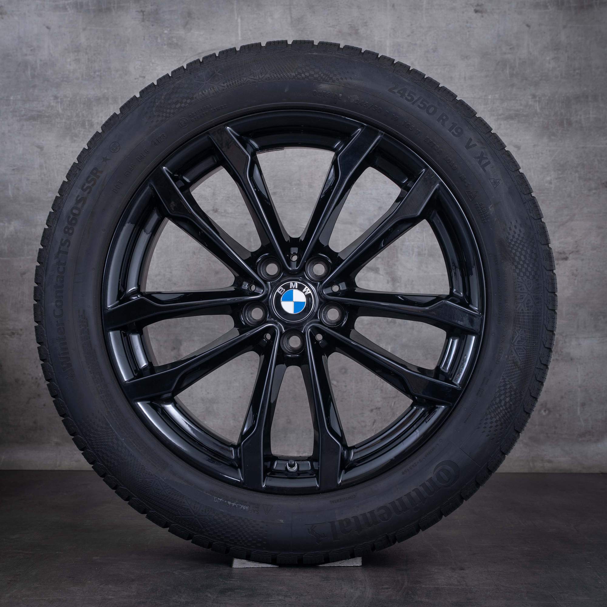 Roues hiver d'origine BMW X3 X4 19 pouces G01 G02 style 691 6877325 noir jais uni - roue 4 sur 4